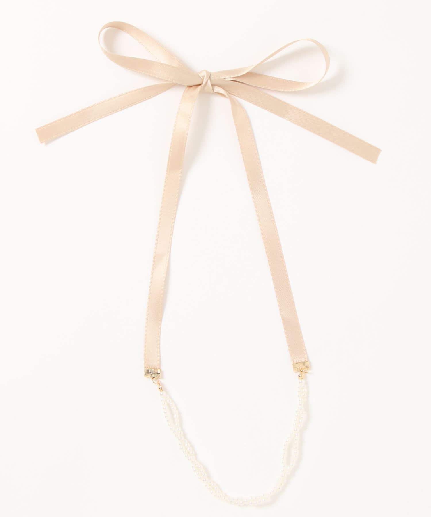 natural couture(ナチュラルクチュール) りぼん付きパールネックレス