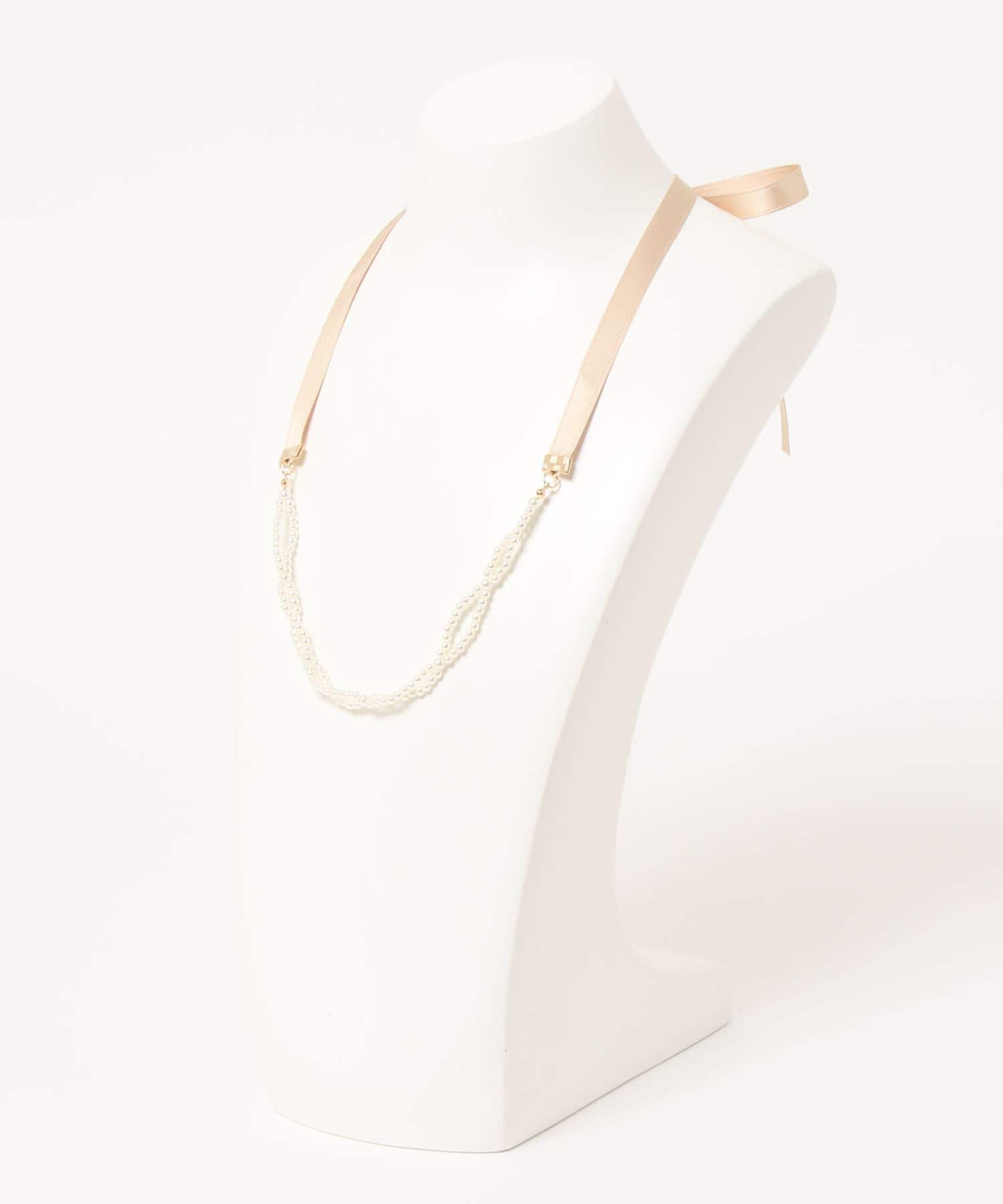 natural couture(ナチュラルクチュール) りぼん付きパールネックレス