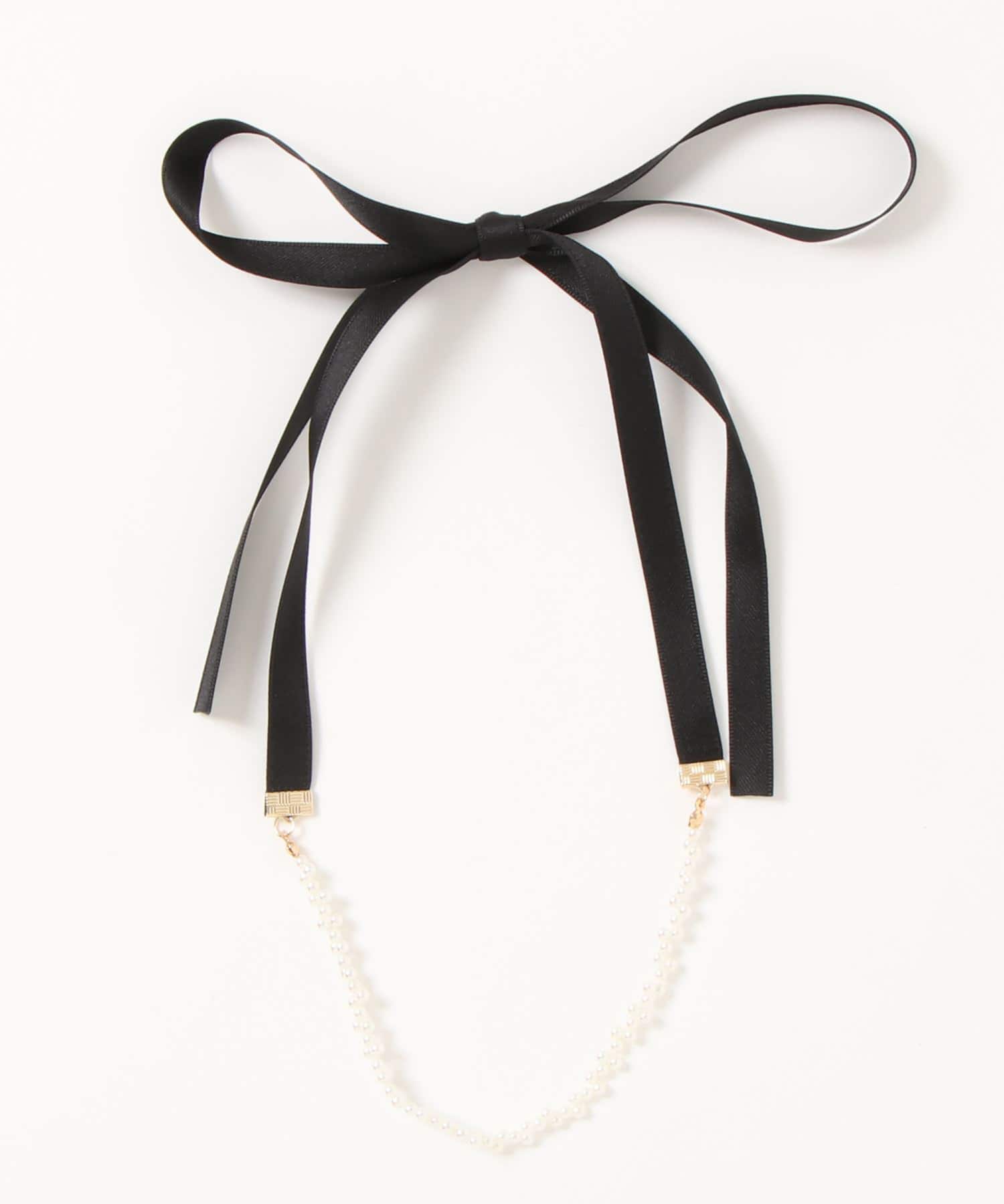 natural couture(ナチュラルクチュール) リボン付きちびパールネックレス