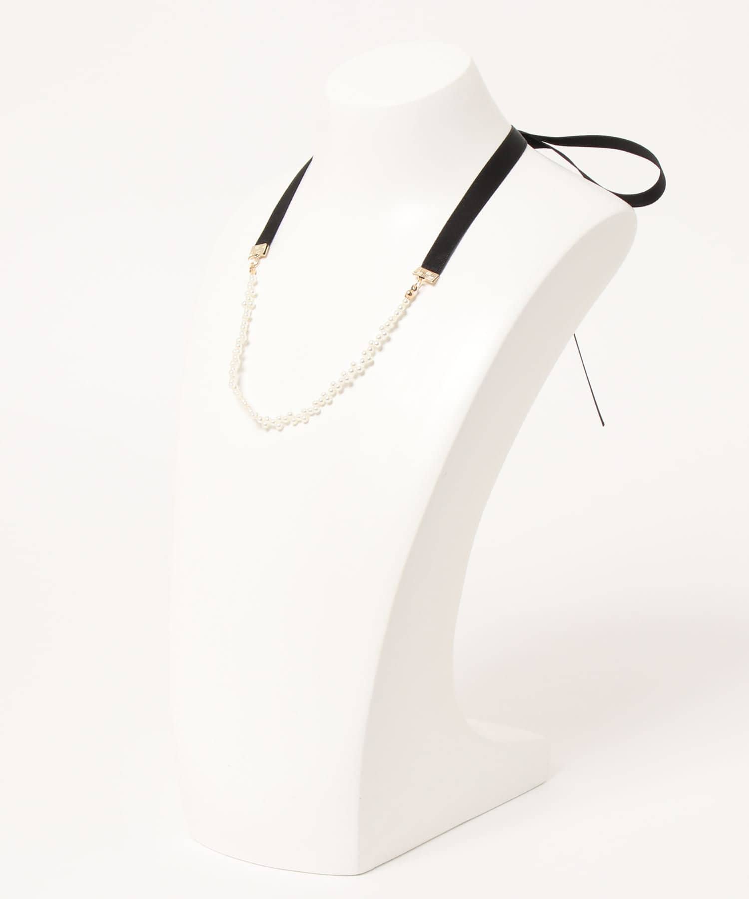 natural couture(ナチュラルクチュール) リボン付きちびパールネックレス