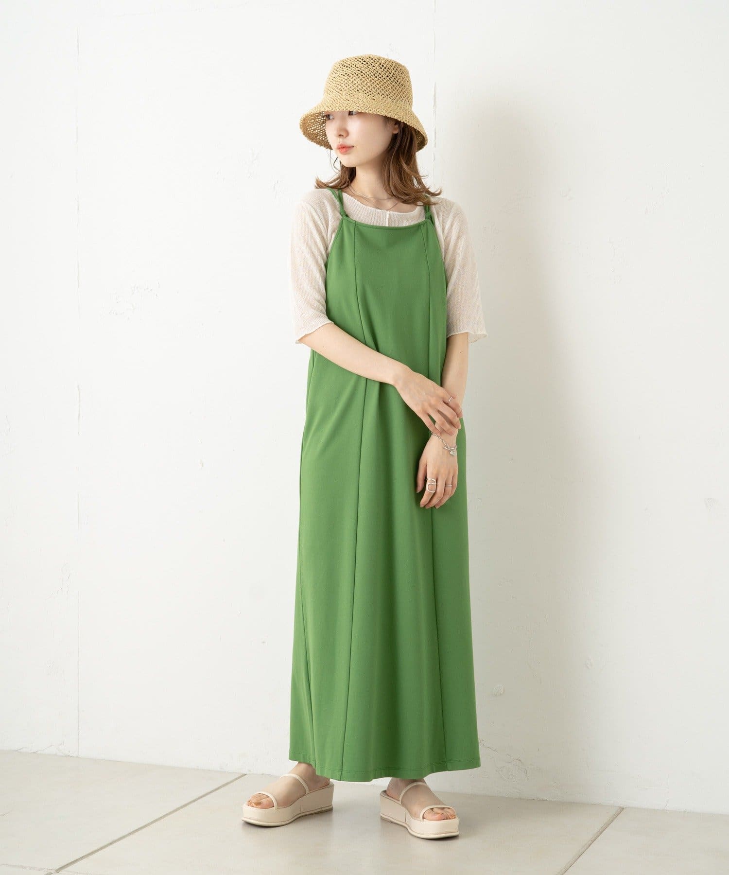 Kastane(カスタネ) *【WEB限定カラーあり】シアーリブ5分袖Tee