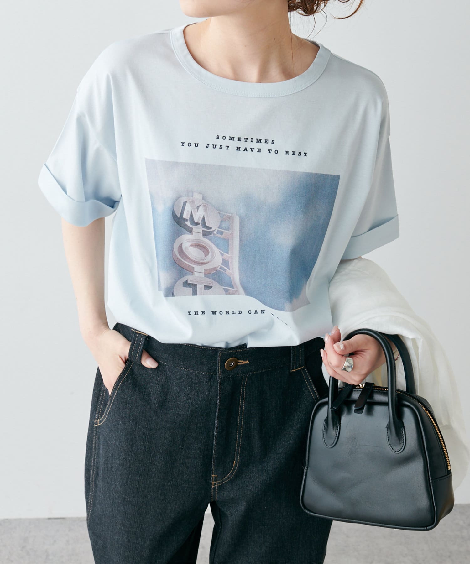 PUAL CE CIN(ピュアルセシン) フォトプリントシルケットTシャツ