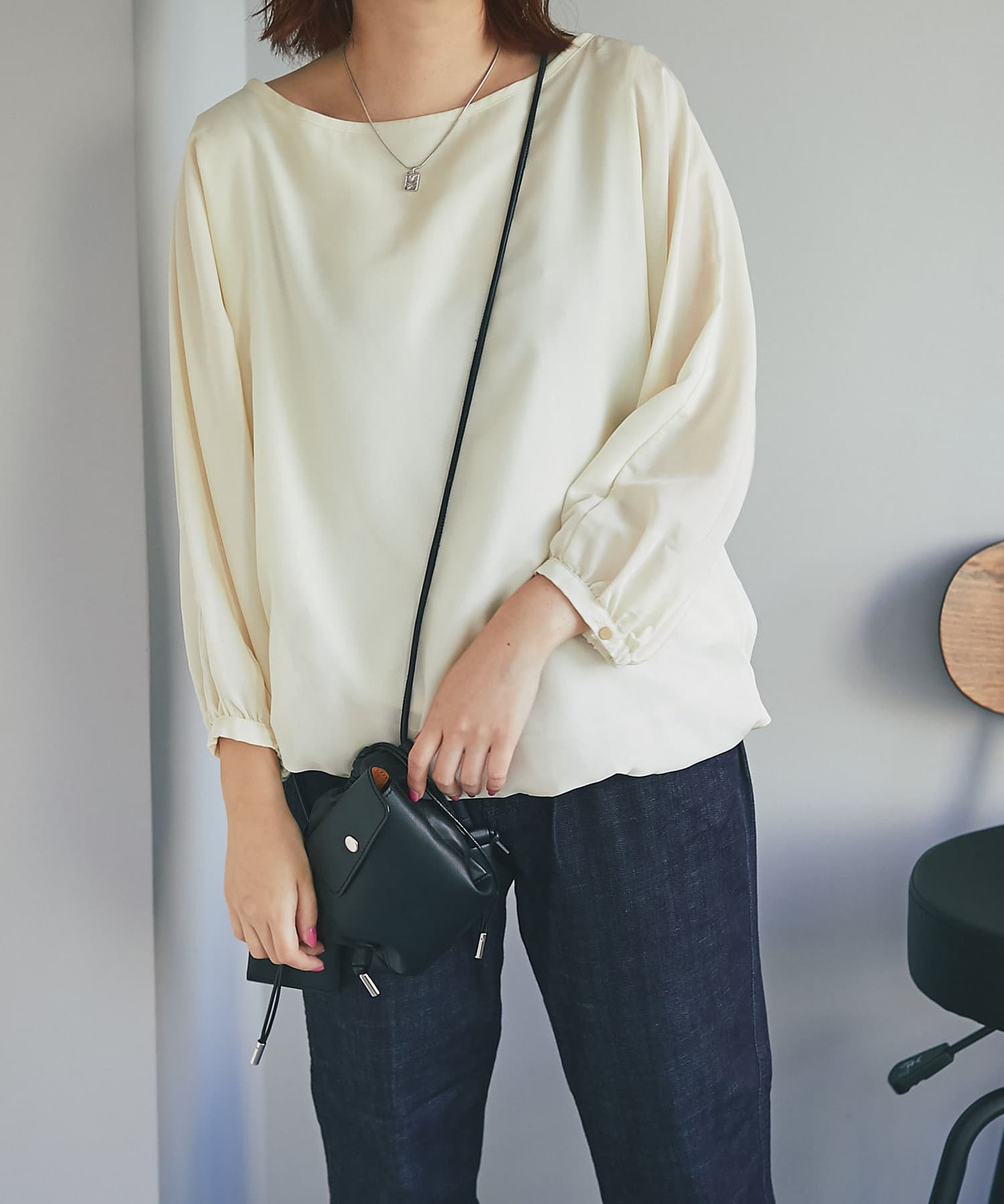 un dix cors(アンディコール) 【女性らしいふんわりブラウス】シアーバルーンブラウス