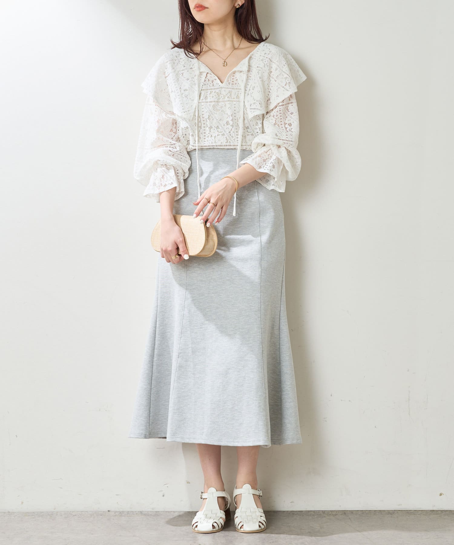 NICE CLAUP / OLIVE des OLIVE OUTLET(ナイスクラップ  / オリーブ デ オリーブ アウトレット) 【natural couture】カットソーマーメイドスカート