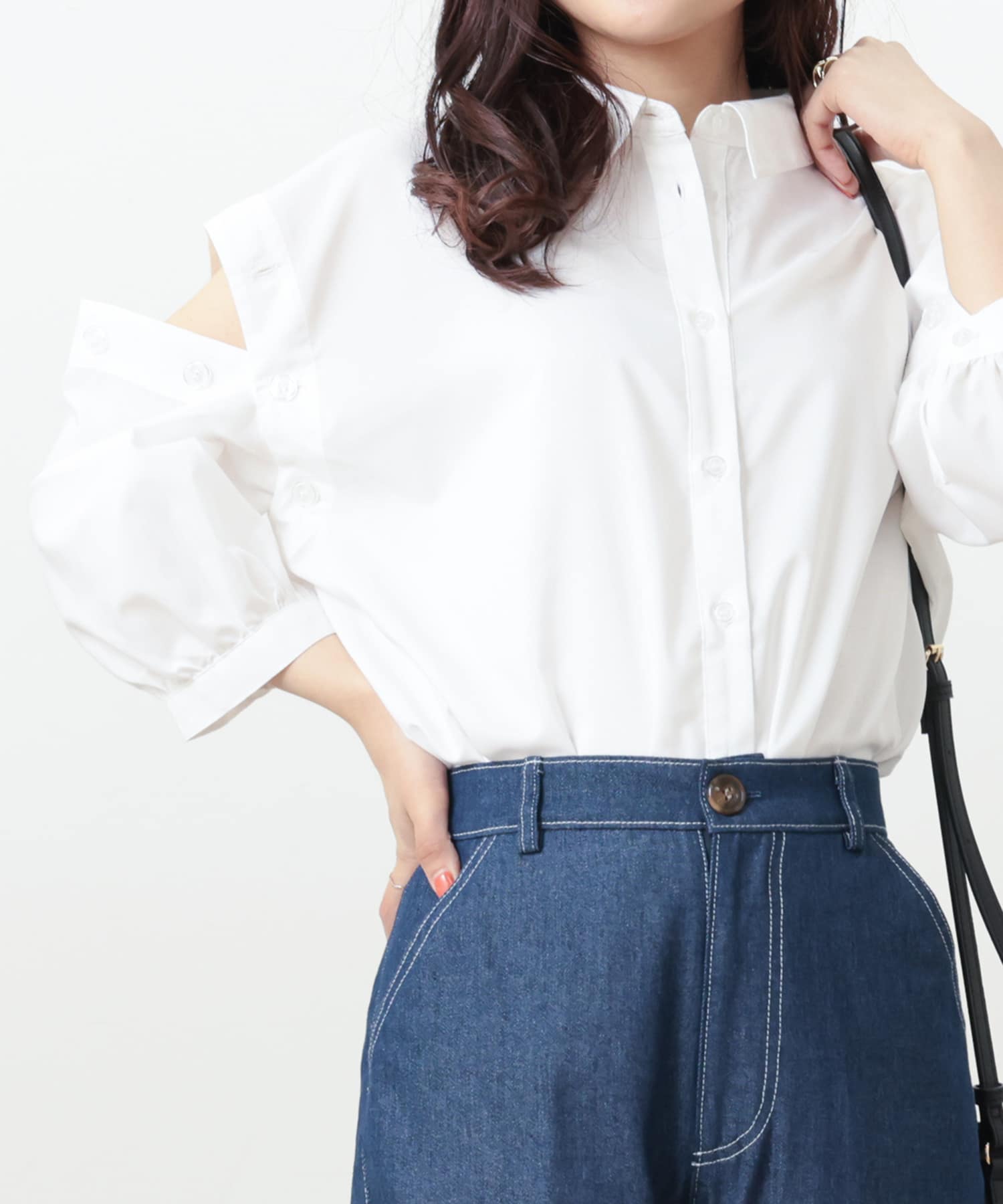 新色追加】袖取り外しシャツ | NICE CLAUP / OLIVE des OLIVE