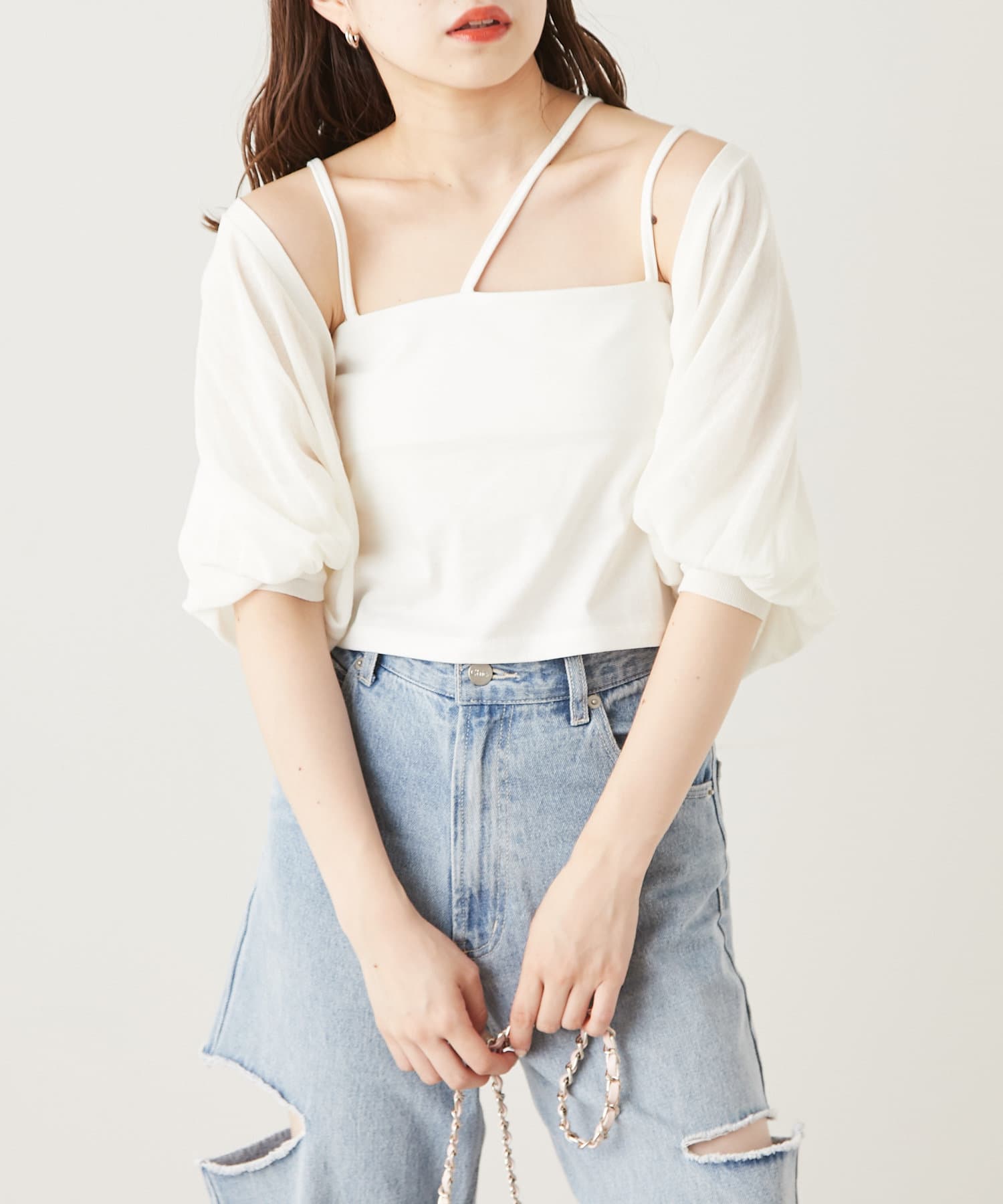 シアーボレロ+アシメカットタンクSET | Chico(チコ)レディース シアーボレロ+アシメカットタンクSET | Chico(チコ)レディース