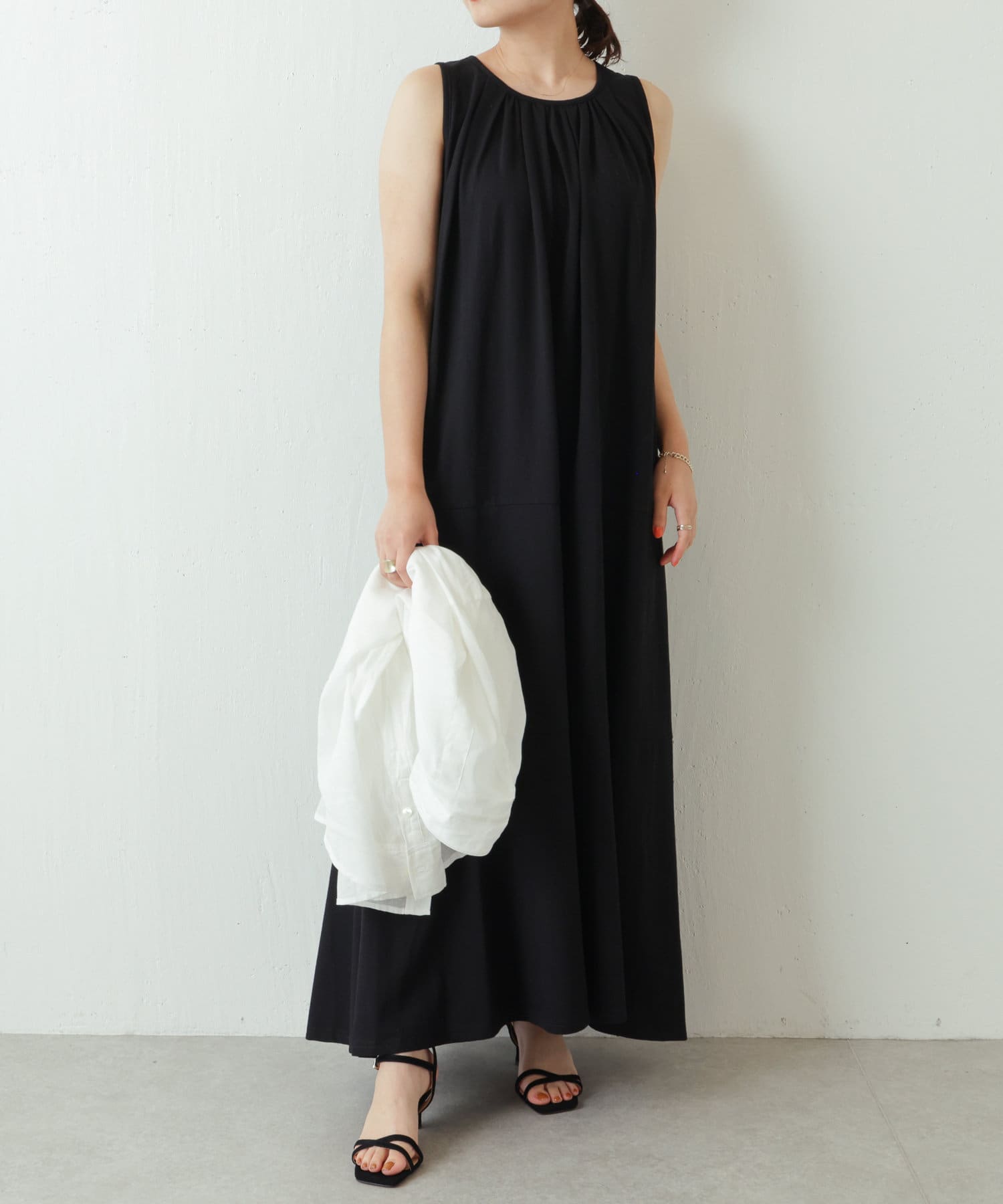 楽ちんキレイ リブ楊柳ロングワンピース Jena Espace Merveilleux ジェナ エスパスメルヴェイユ レディース Pal Closet パルクローゼット パルグループ公式ファッション通販サイト