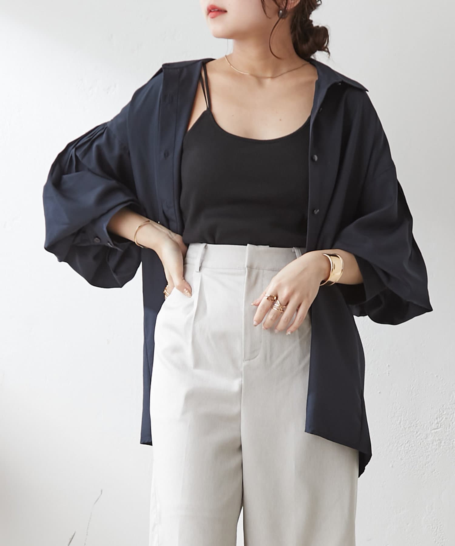 NICE CLAUP / OLIVE des OLIVE OUTLET(ナイスクラップ  / オリーブ デ オリーブ アウトレット) 袖ボリュームシャツ