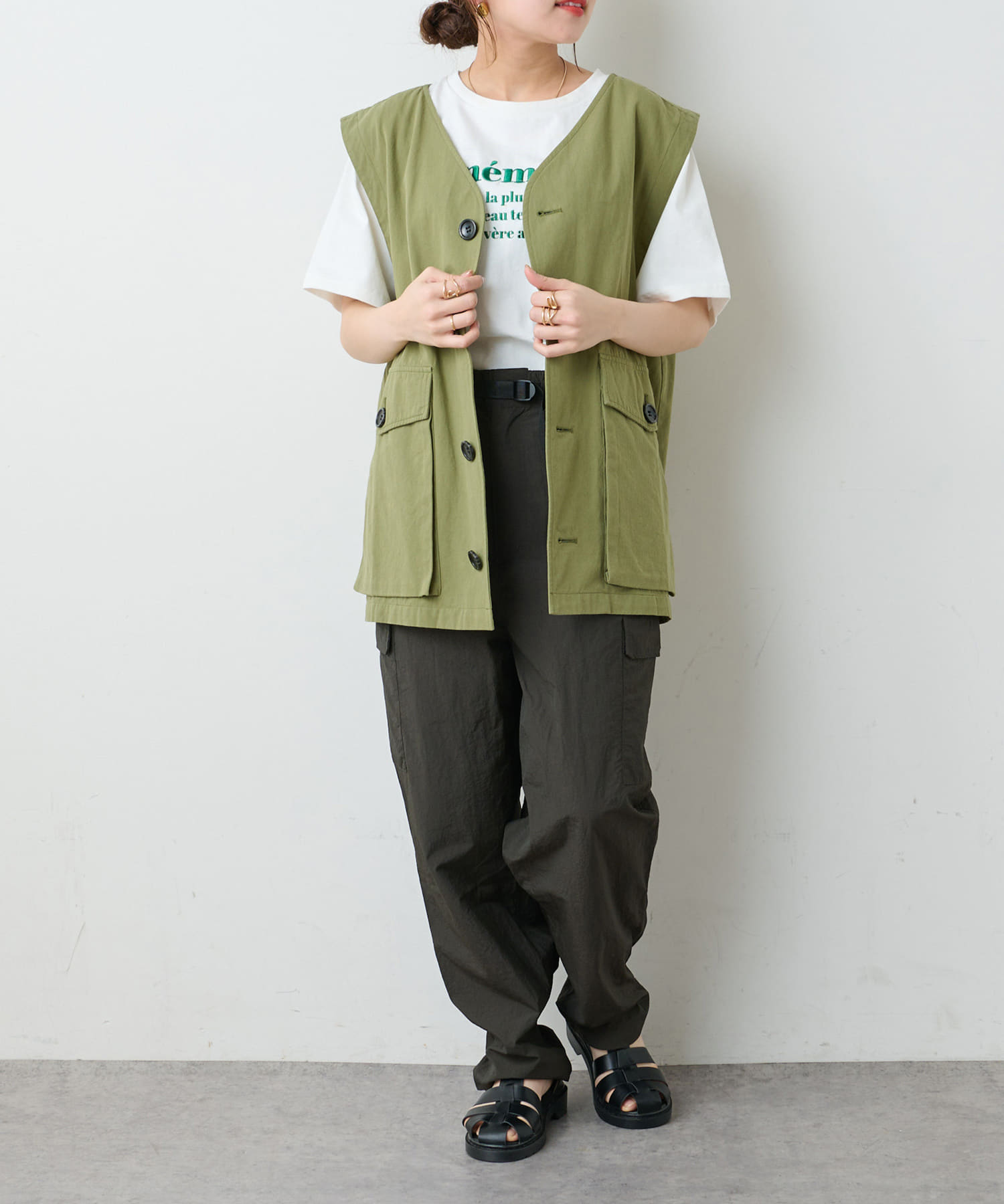 NICE CLAUP / OLIVE des OLIVE OUTLET(ナイスクラップ  / オリーブ デ オリーブ アウトレット) 【NUNIFE】撥水機能付カーゴパンツ