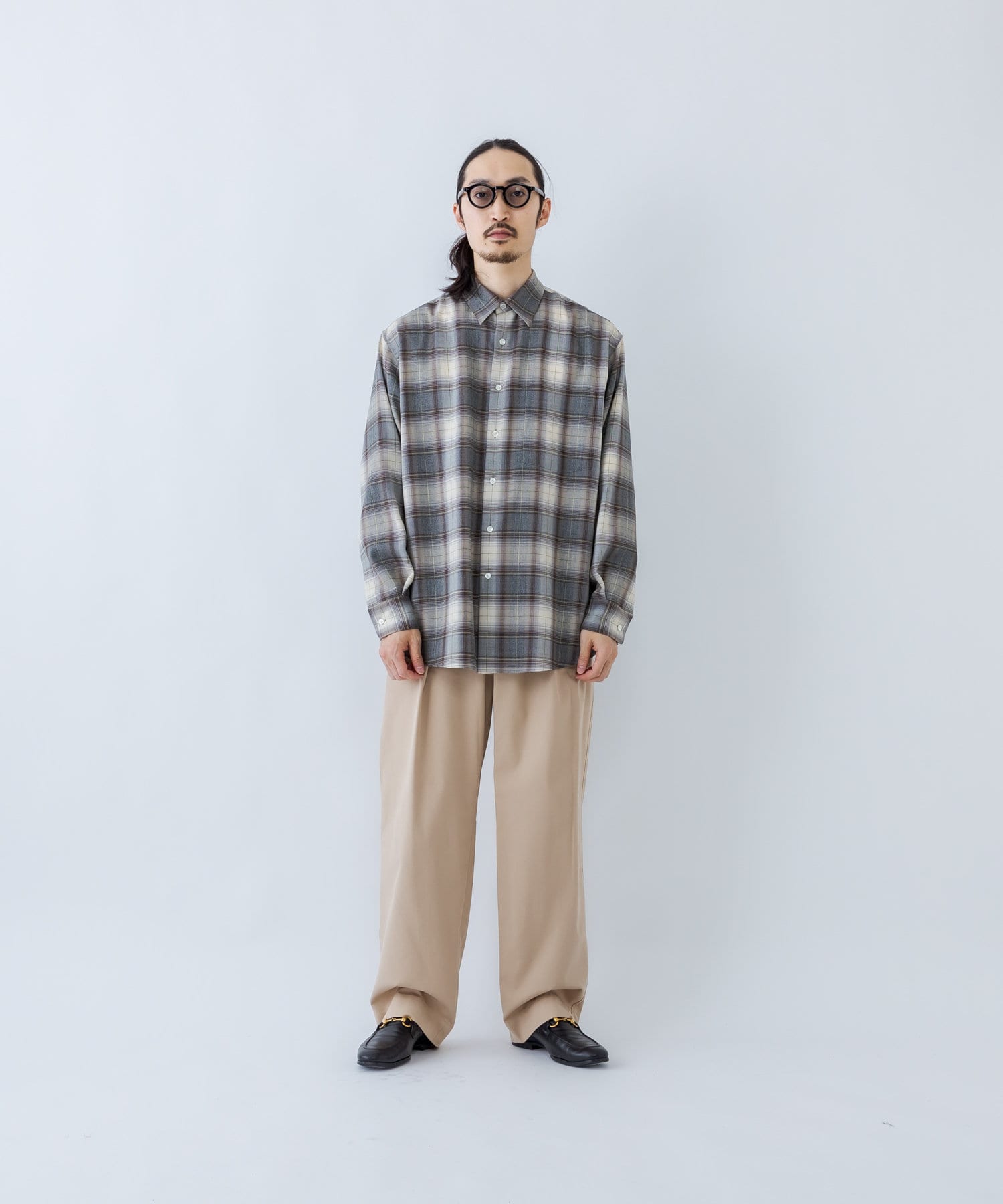 SUPER LIGHT WOOL CHECK SHIRT | labiela.com