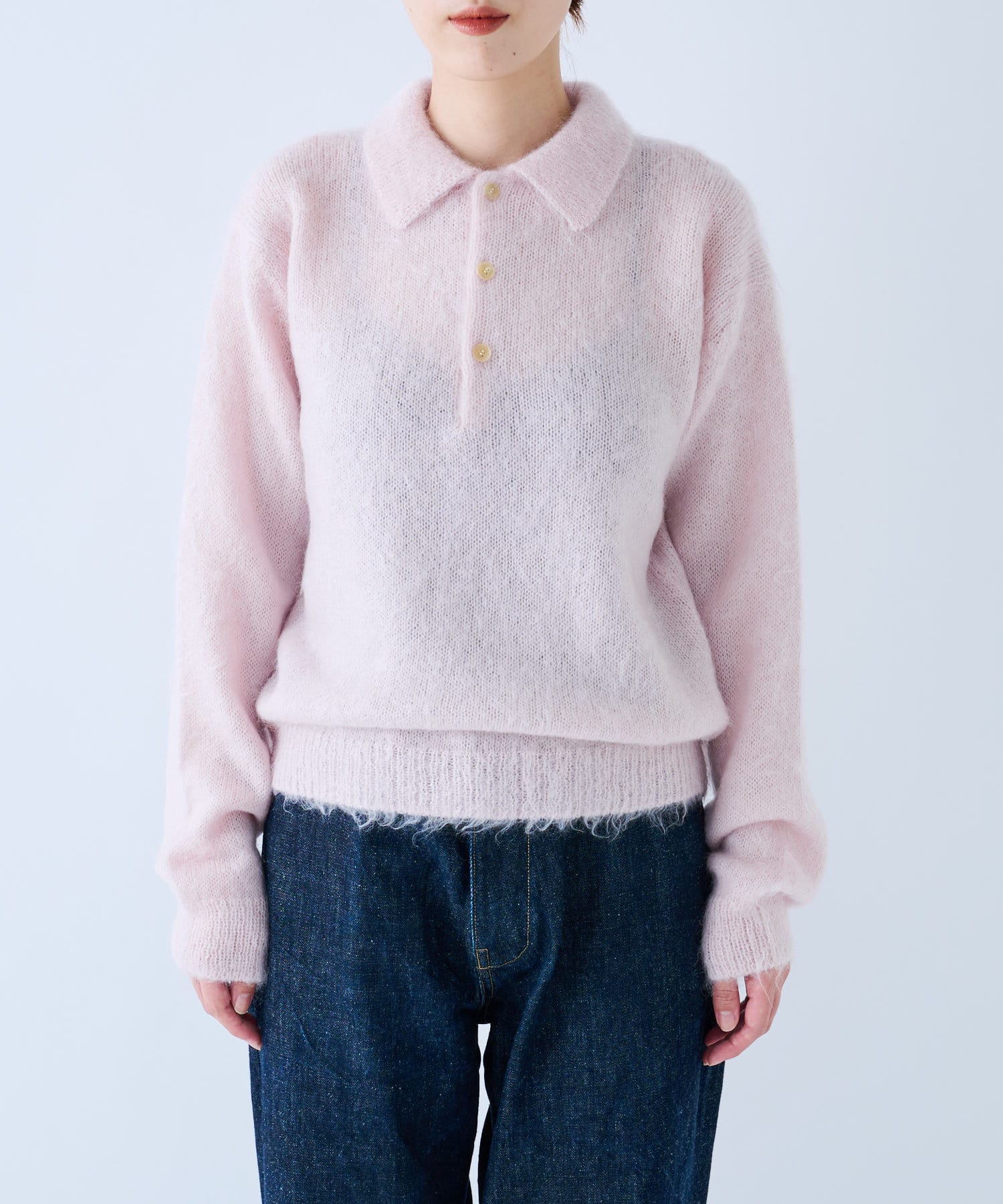 BRUSHED SUPER KID MOHAIR KNIT POLO 純正正規 www.m 