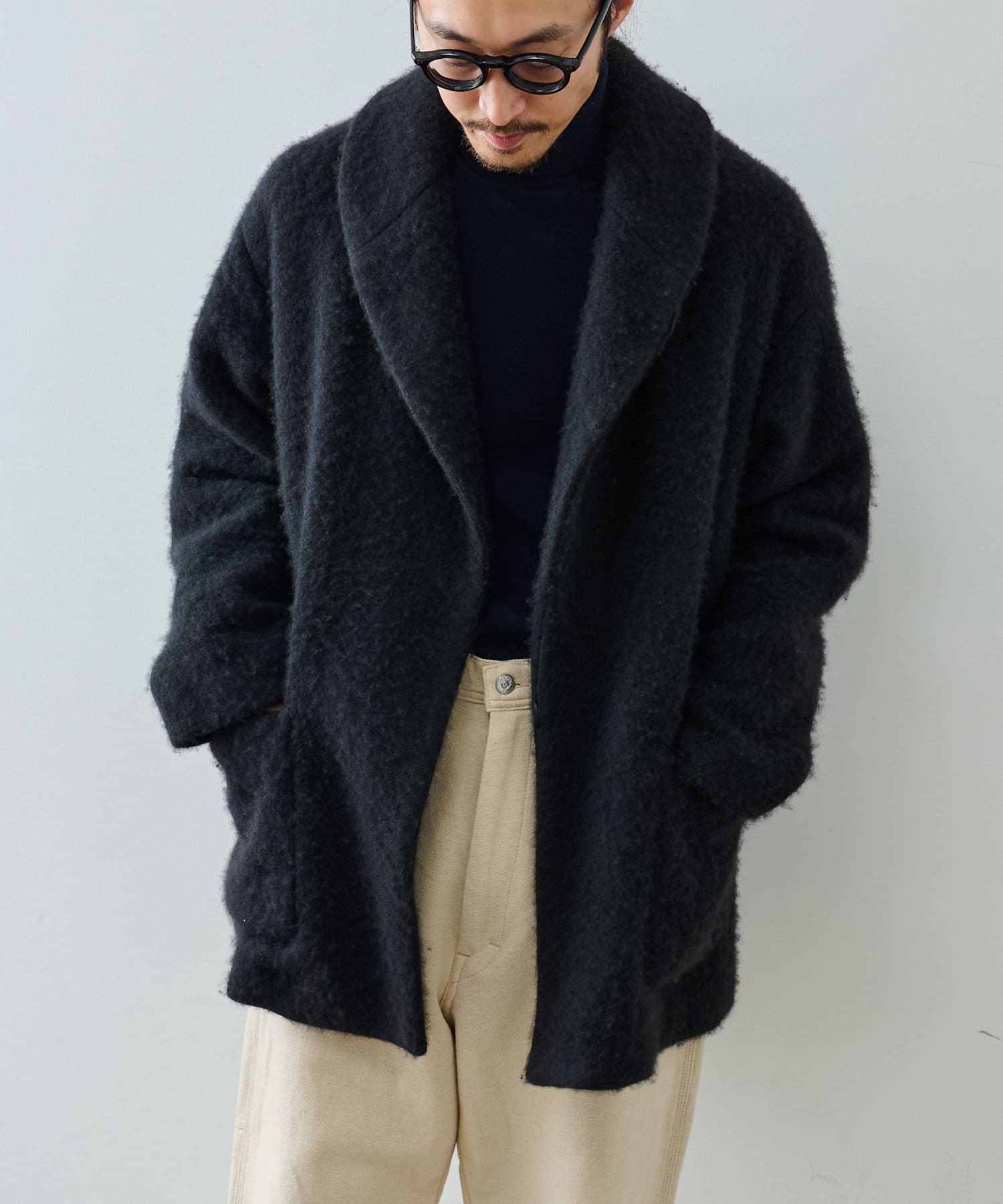 shawl collar coatigan