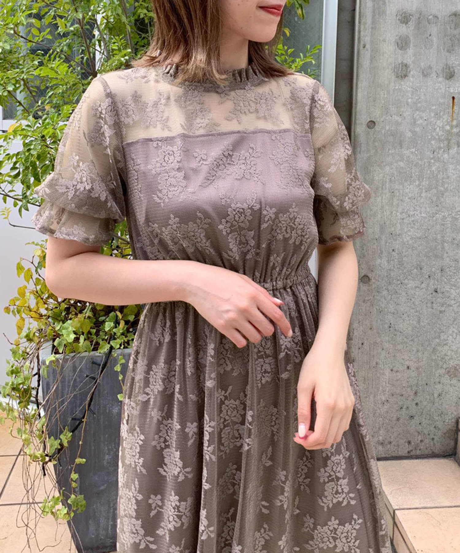 花柄総レースワンピース | OLIVE des OLIVE(オリーブ デ オリーブ 