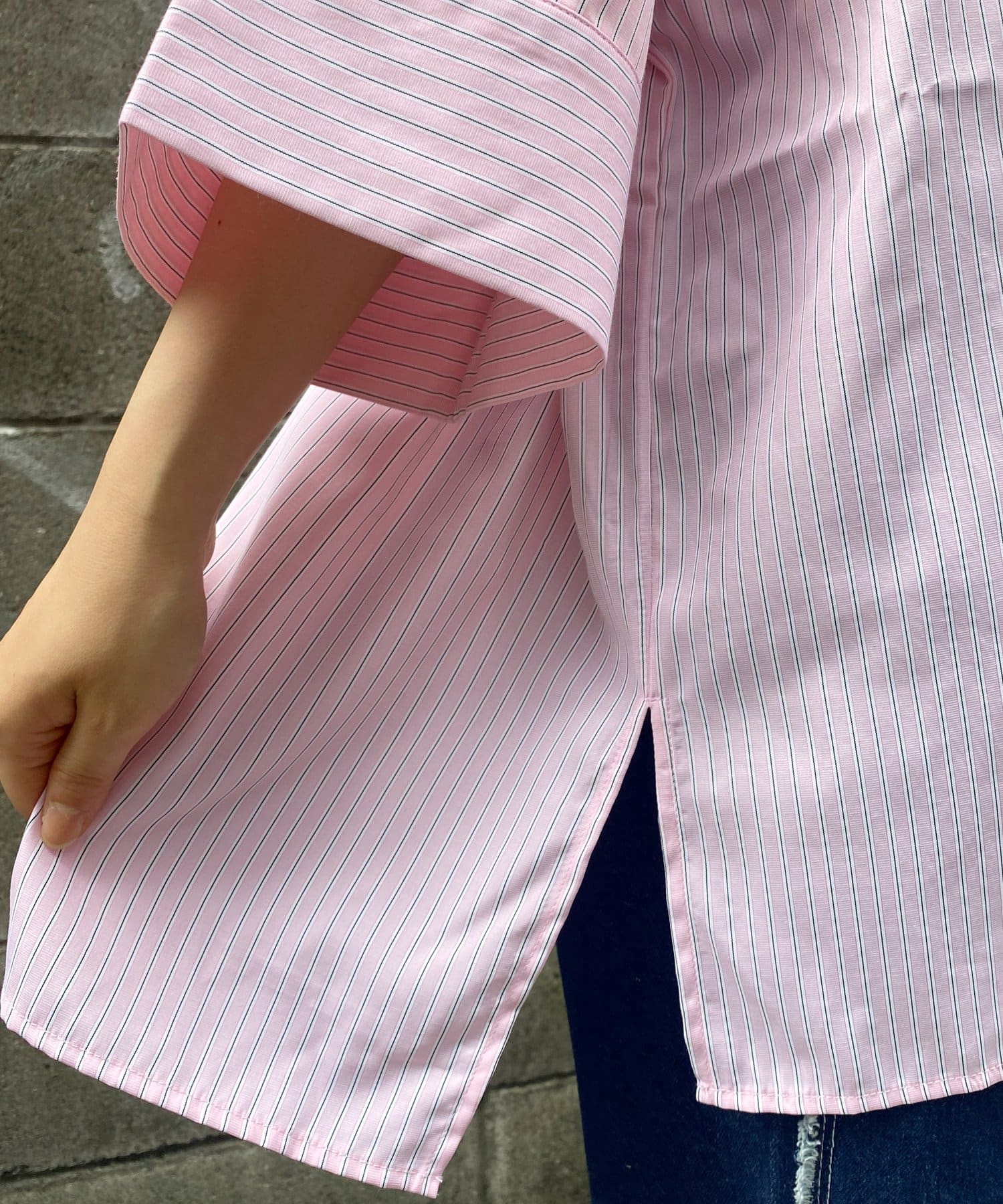 CPCM(シーピーシーエム) カラーストライプ半袖シャツ