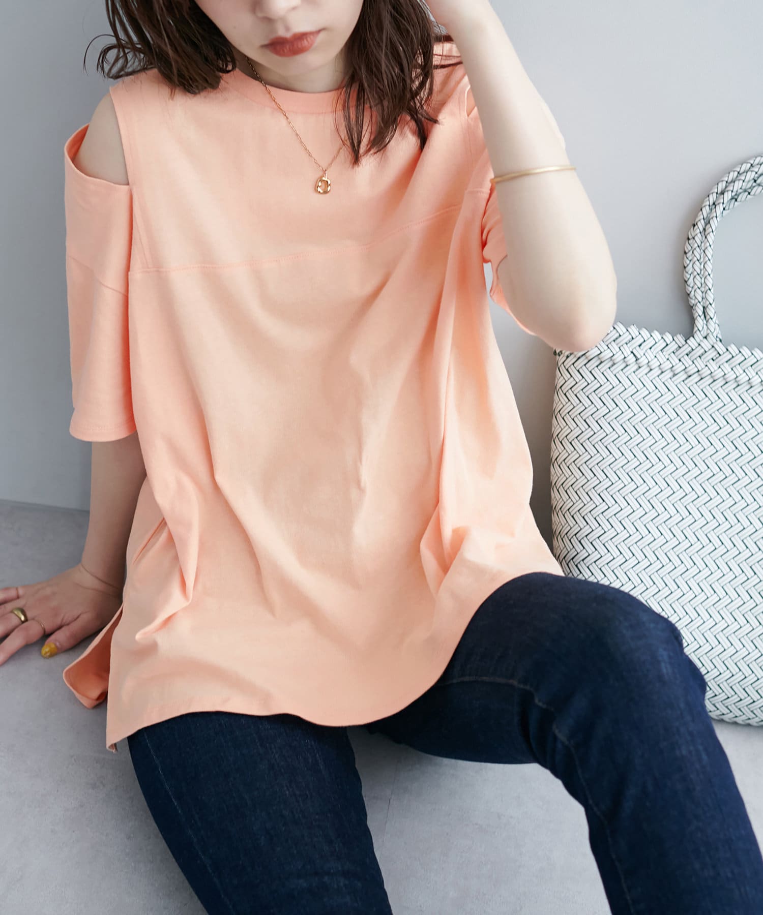 natural couture(ナチュラルクチュール) 肩スリットゆるＴ