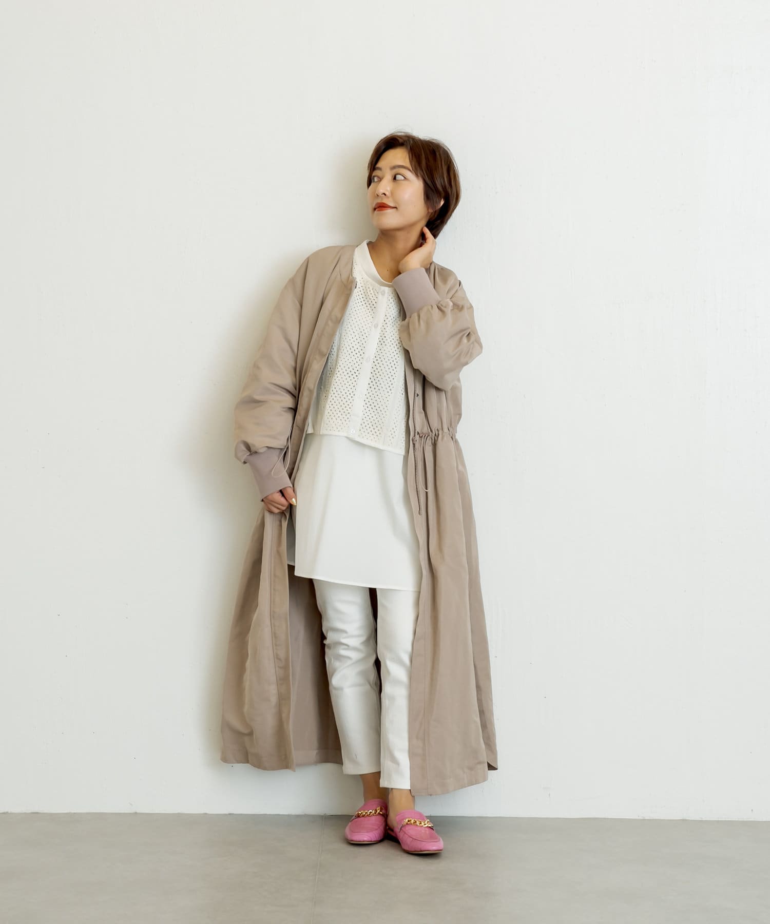 ear PAPILLONNER】2WAYえり付き馬刺繍コート | OUTLET(アウトレット ear PAPILLONNER】2WAYえり付き馬刺繍コート | OUTLET(アウトレット