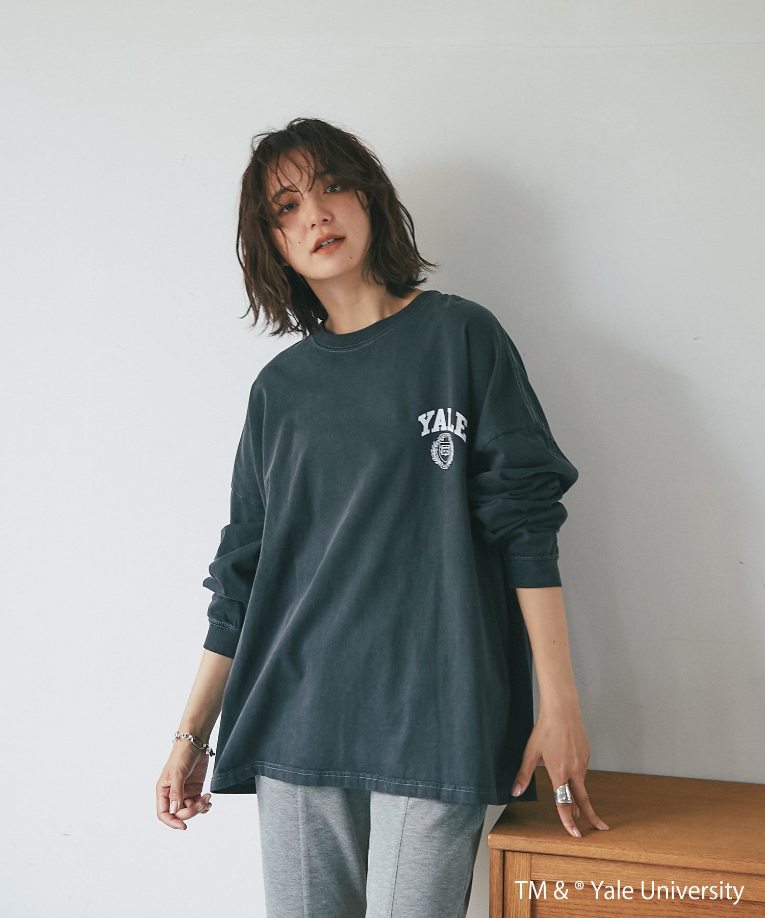 【GOOD ROCK SPEED】YALEロゴロンT ホワイト GOOD ROCK SPEED YALE Big Long-Sleeve T-shirts[DWA4-25YAL003W