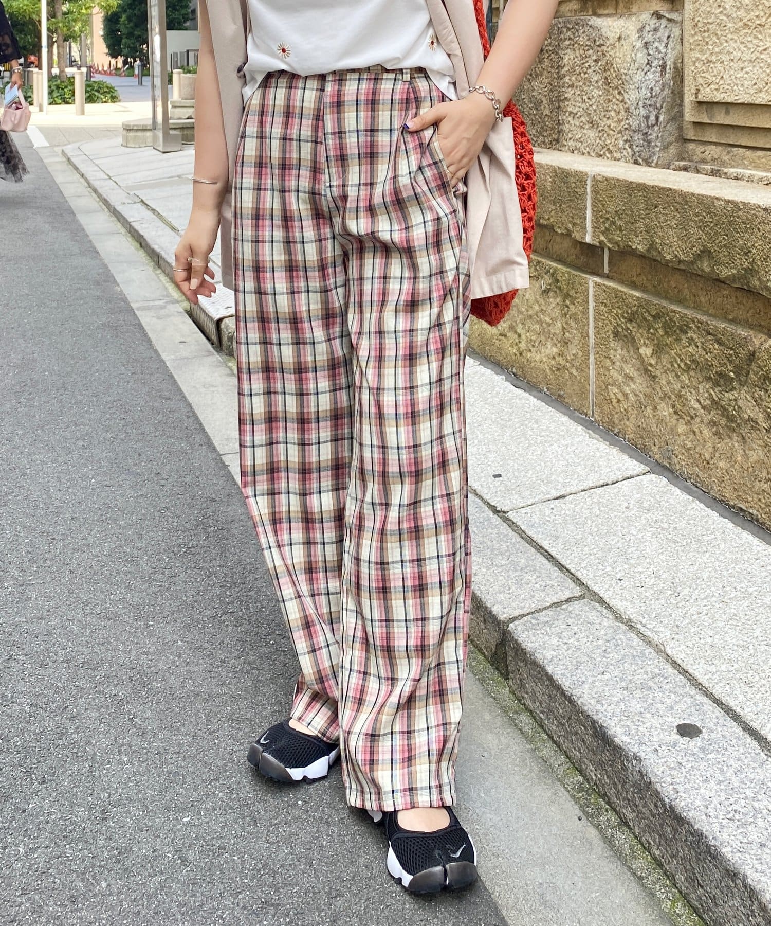 Ashley Williams チェックストレートパンツ - 通販 - csa.sakura.ne.jp