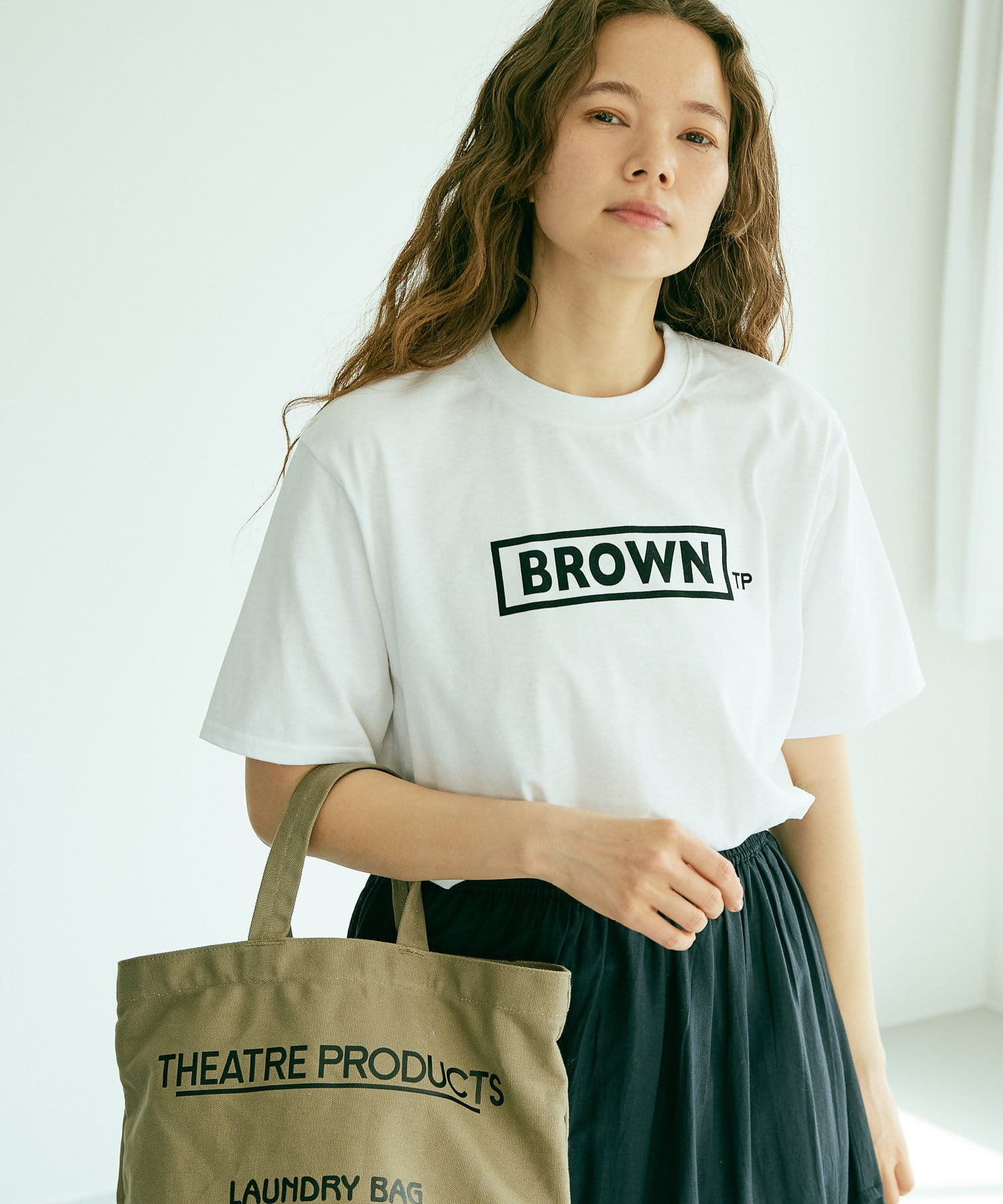 THEATRE PRODUCTS BROWN】ボックスロゴTシャツ | pual ce cin