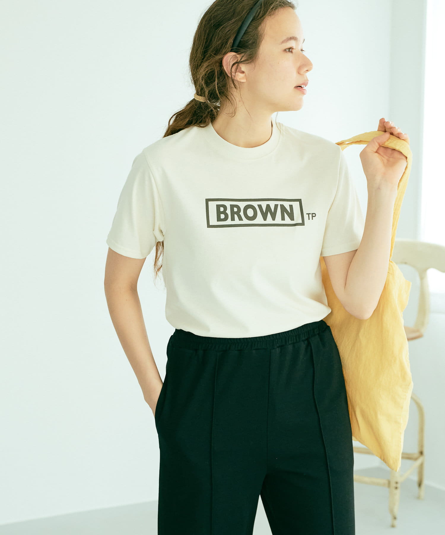 PUAL CE CIN(ピュアルセシン) 【THEATRE PRODUCTS BROWN】ボックスロゴTシャツ
