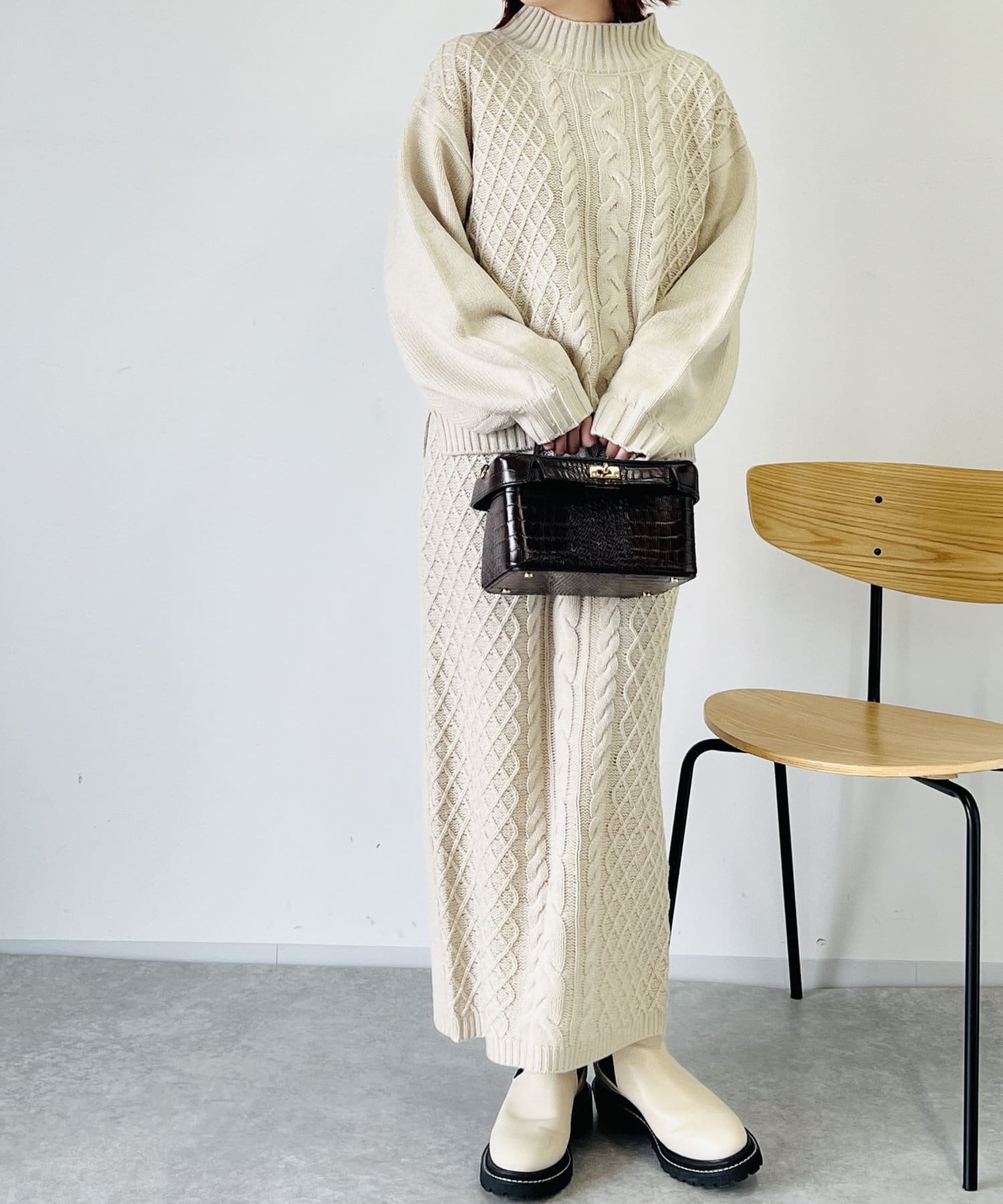 un dix cors(アンディコール) 【時短アイテム】アラン柄セットアップ