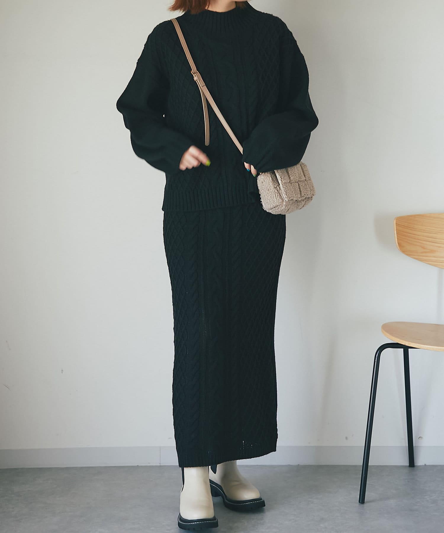 un dix cors(アンディコール) 【時短アイテム】アラン柄セットアップ