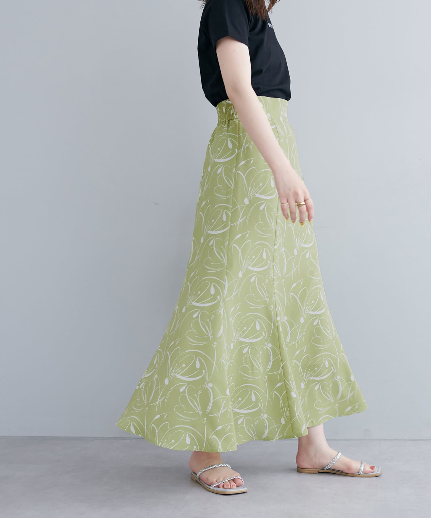 natural couture(ナチュラルクチュール) WEB限定/長さ変えれるゆるマーメイドスカート