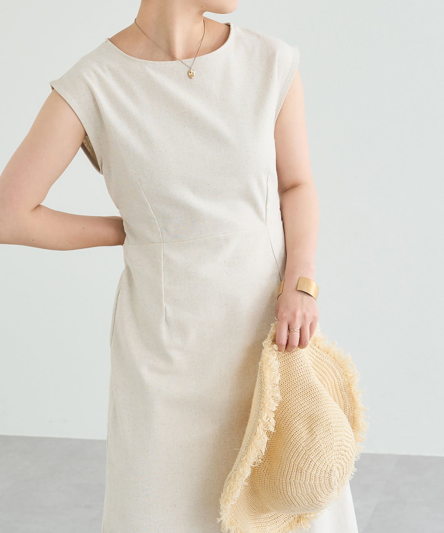 WEB限定/オープンバックナローワンピース | natural couture