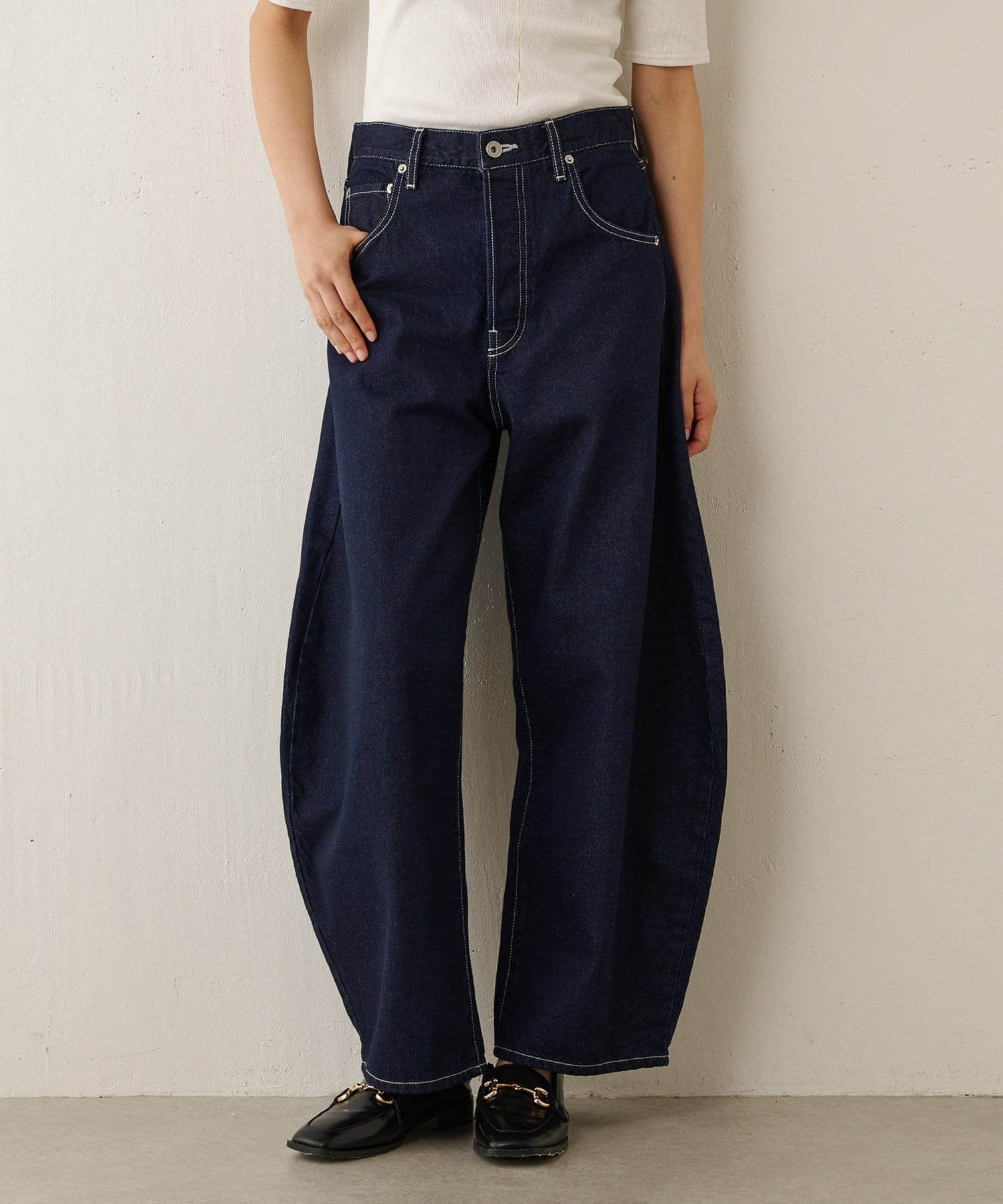 STUNNINGLU美品！Whim Gazetteウィムガゼット ラインカーブデニム36 DENIM