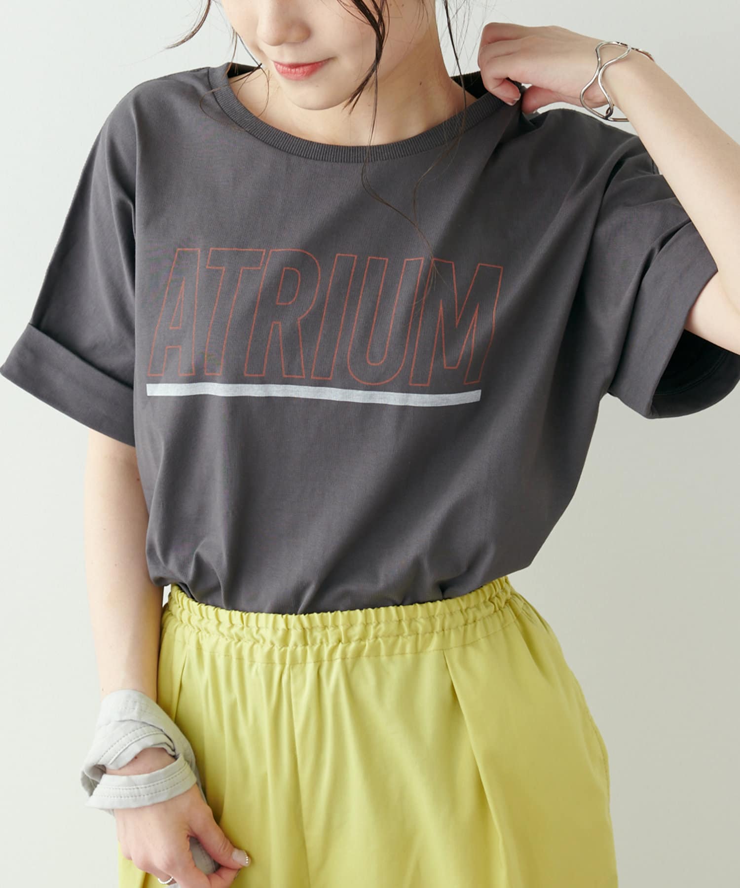 PUAL CE CIN(ピュアルセシン) 擬麻加工プリントTシャツ