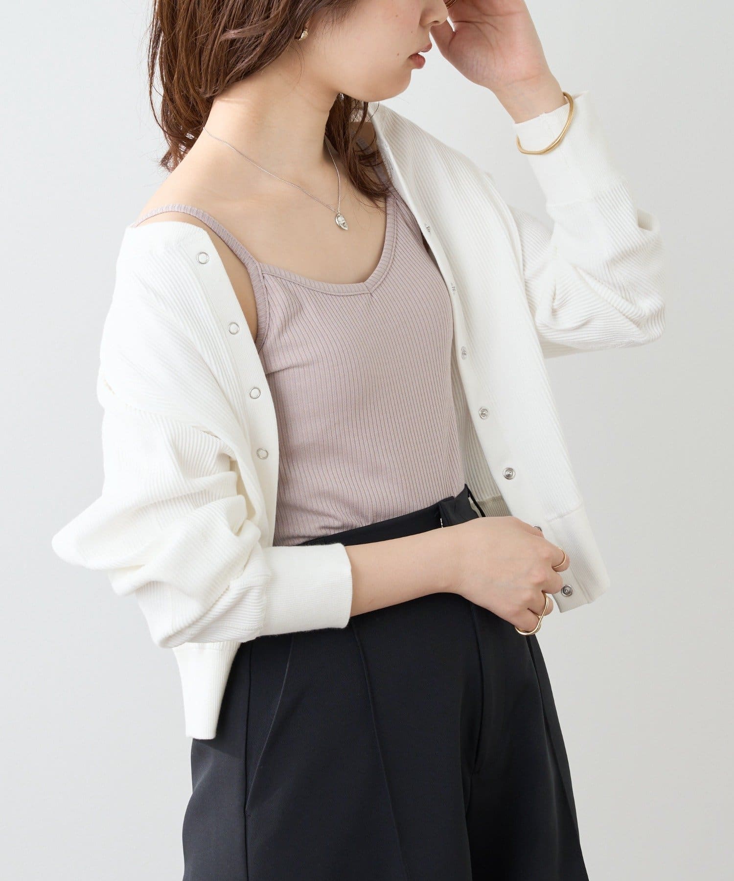 natural couture】カップ付きテレコリブキャミソール | NICE CLAUP