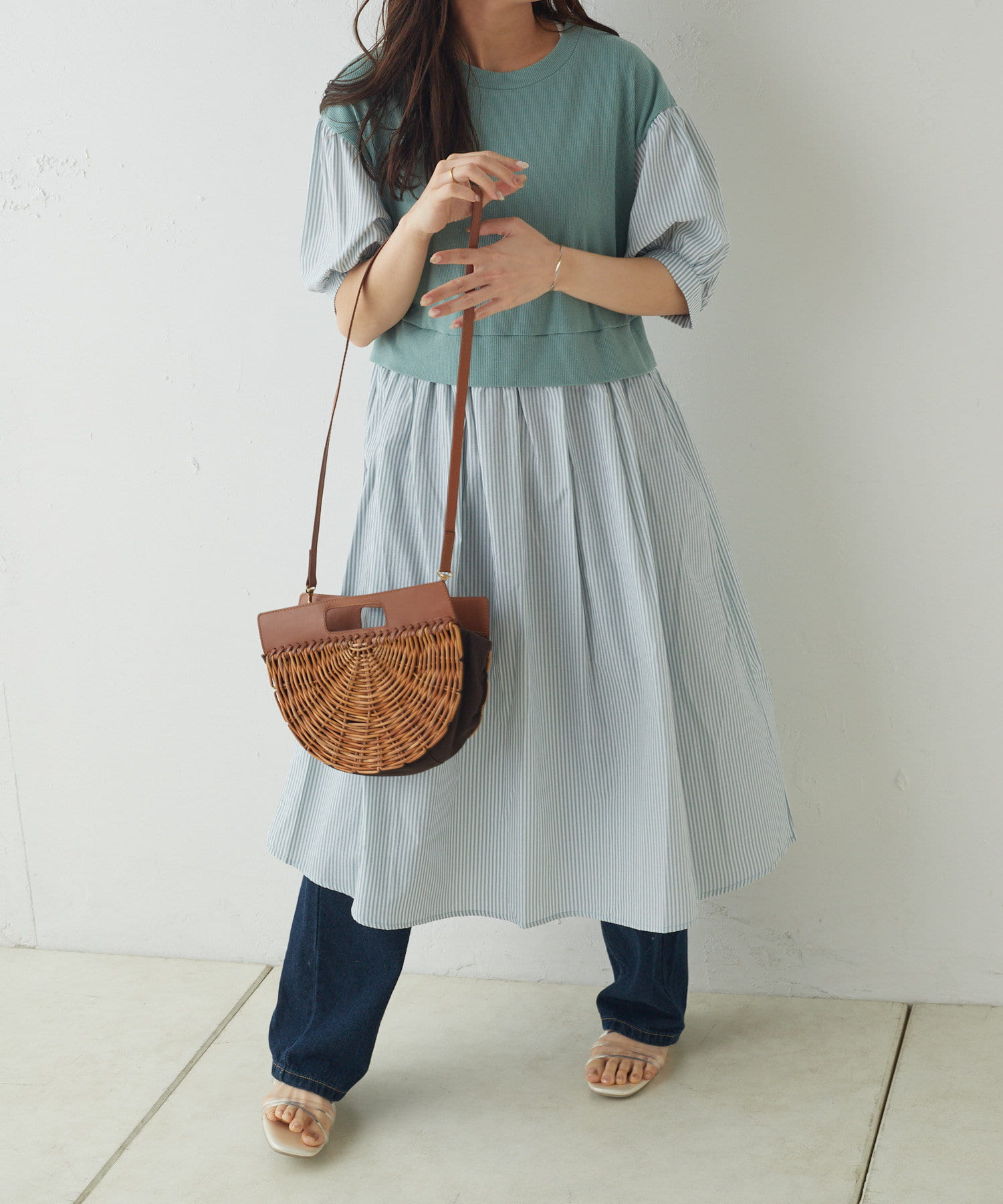 重ね着風】ストライプワンピース | NICE CLAUP / OLIVE des OLIVE