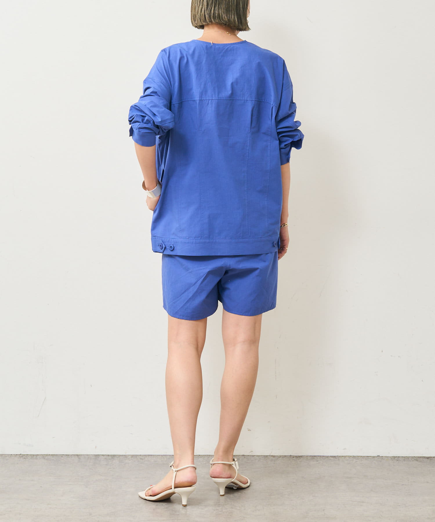Omekashi(オメカシ) ノーカラーシャツジャケット
