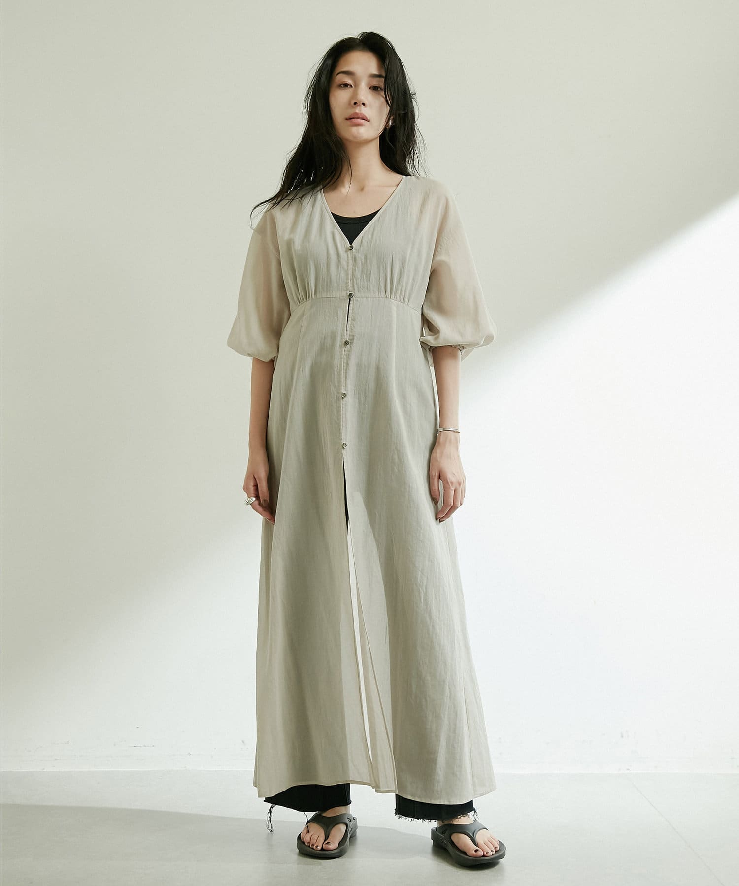 ボリュームスリーブシアーワンピース【オンラインストア限定商品 