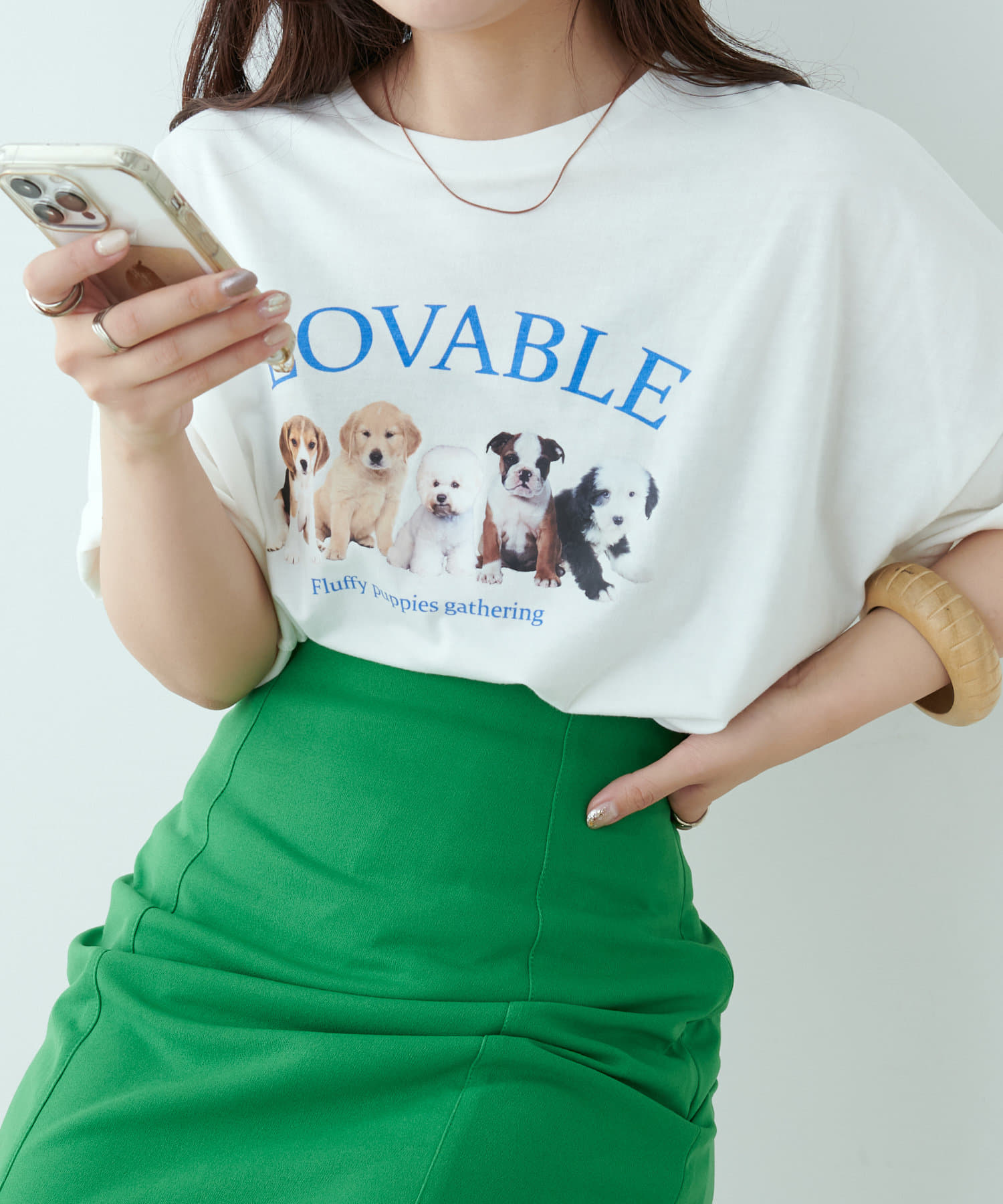 子犬プリントTシャツ | NICE CLAUP / OLIVE des OLIVE OUTLET(ナイスクラップ / オリーブ デ オリーブ  アウトレット)レディース | PAL CLOSET(パルクローゼット) - パルグループ公式ファッション通販サイト