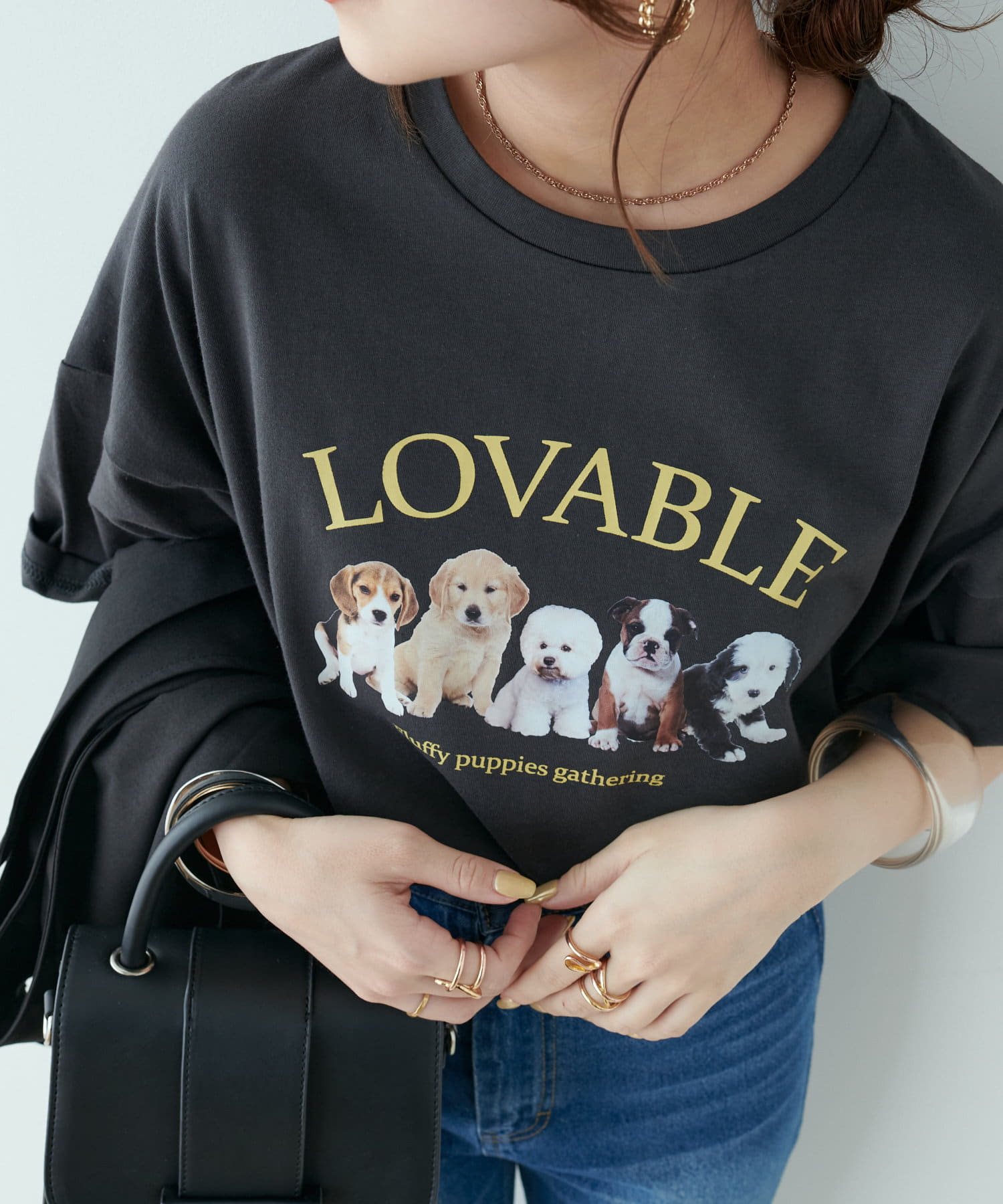 NICE CLAUP OUTLET(ナイスクラップ アウトレット) 子犬プリントTシャツ