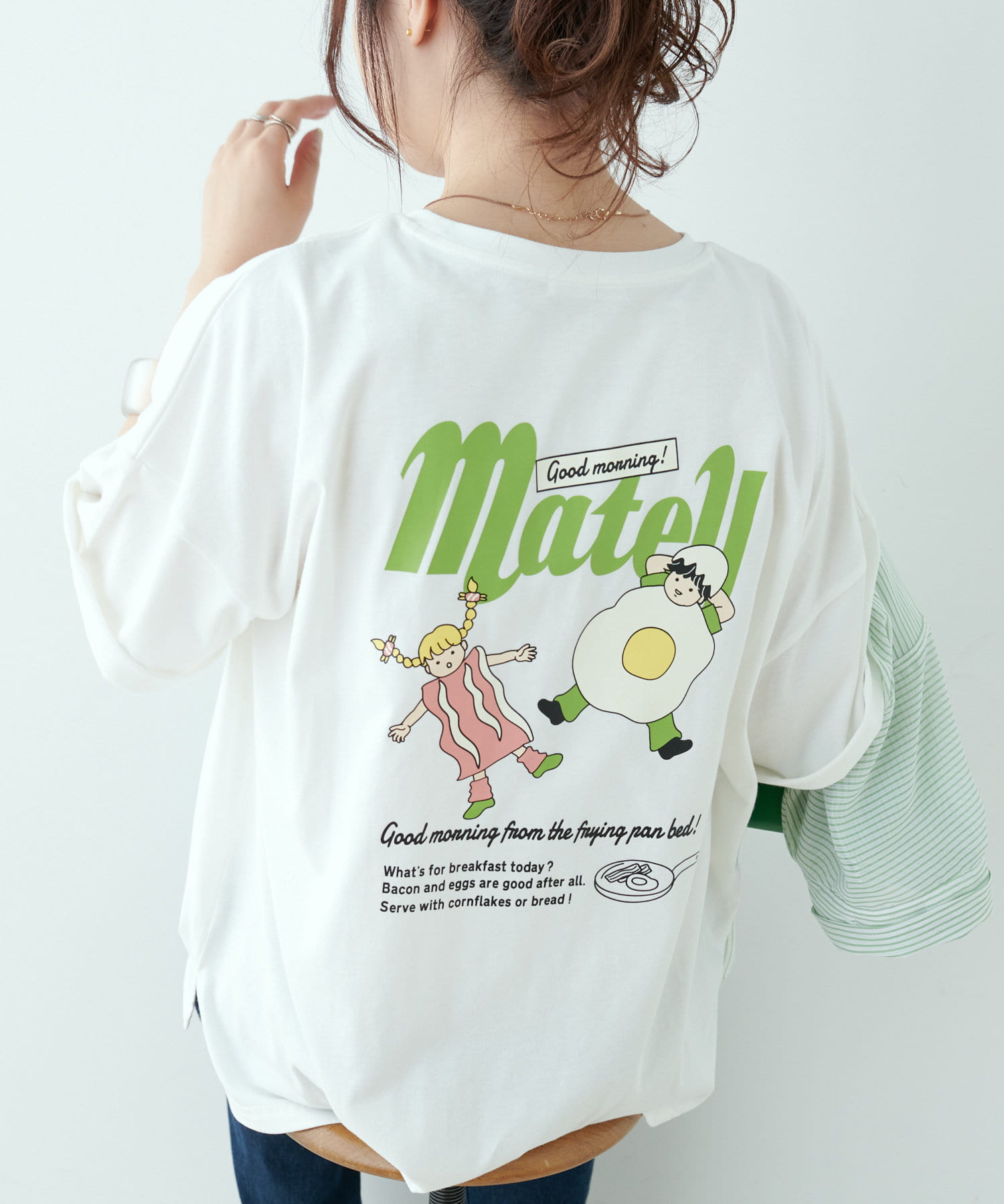 ベーコンエッグプリントTシャツ | NICE CLAUP / OLIVE des OLIVE
