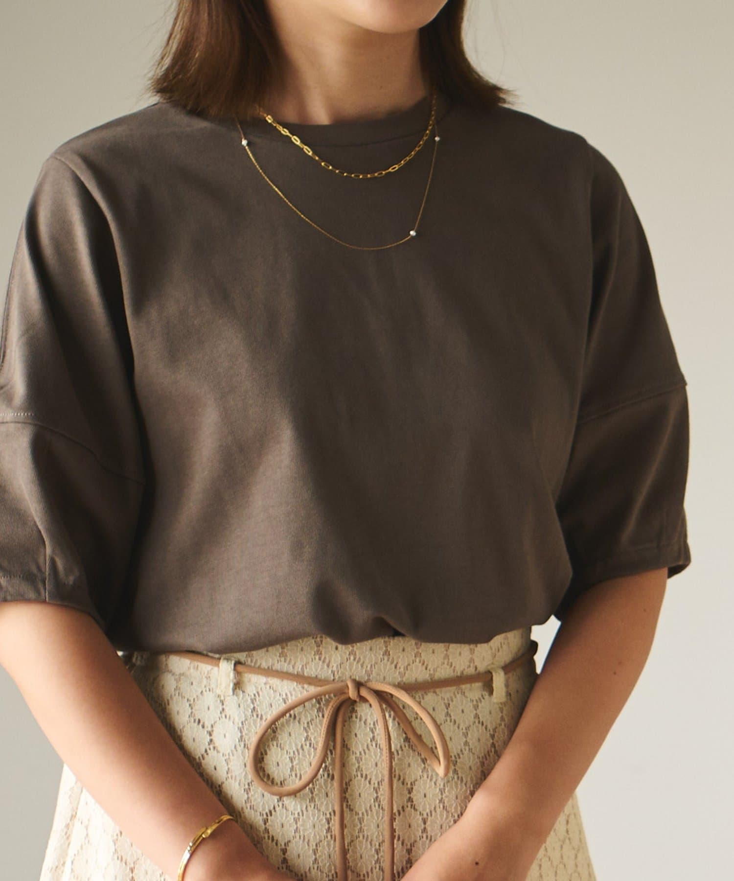 un dix cors(アンディコール) 【顔周りを華やかに見せる】チェーン×パールロングネックレス