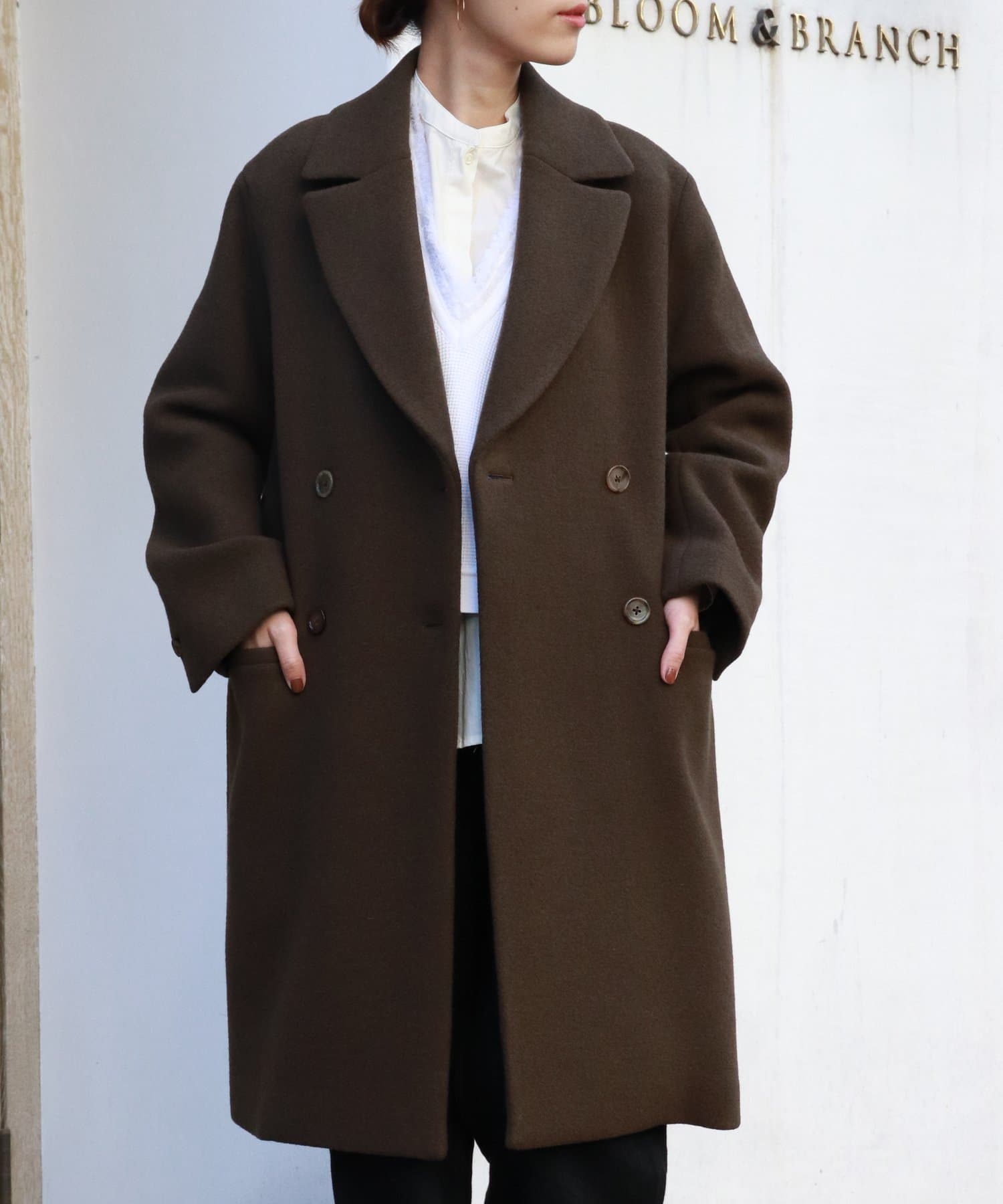 BLOOM&BRANCH(ブルームアンドブランチ) Phlannèl / Melton Double Breasted Coat