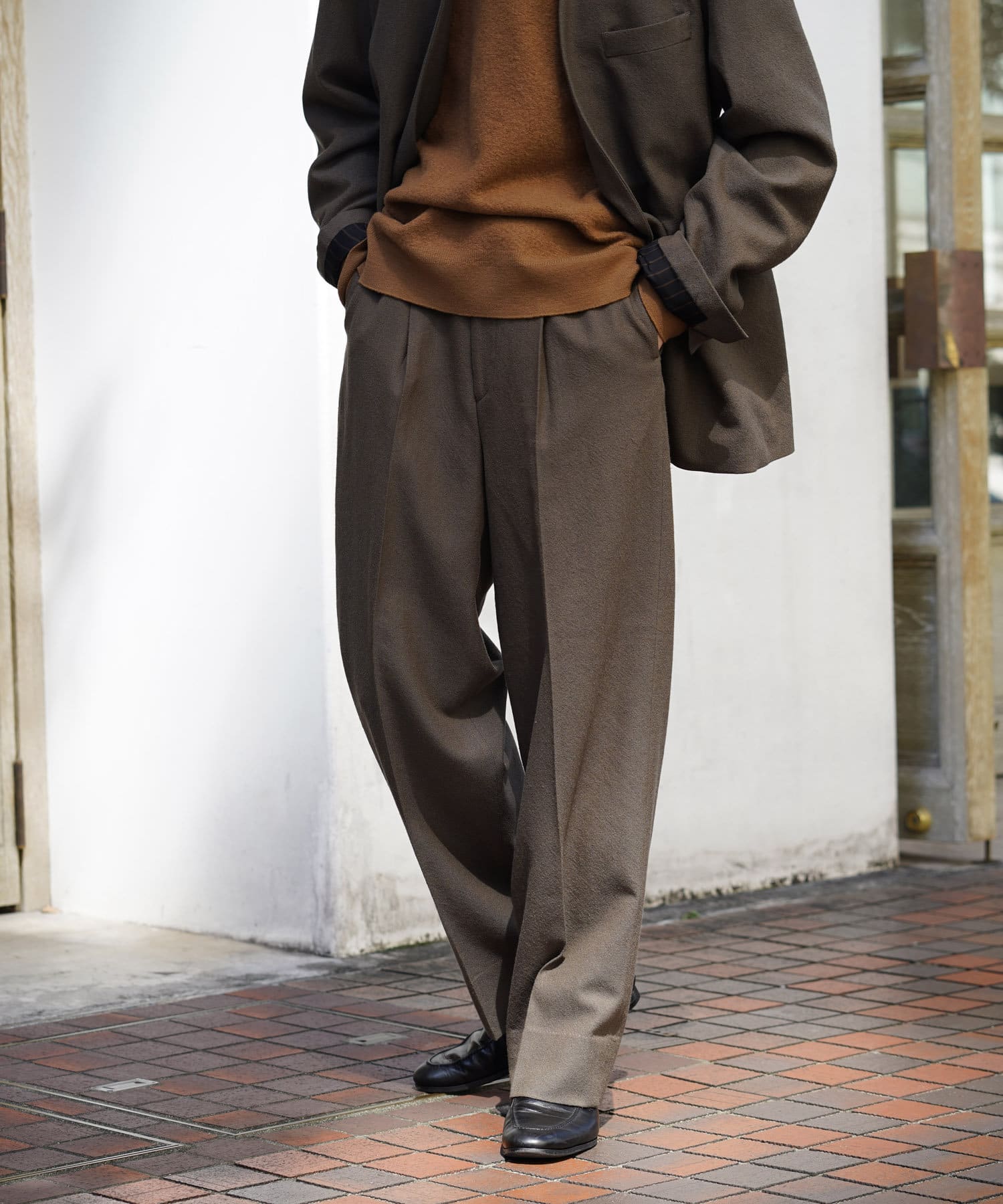 Phlannèl / Twill Wide Taperred Trousers | BLOOM&BRANCH(ブルーム