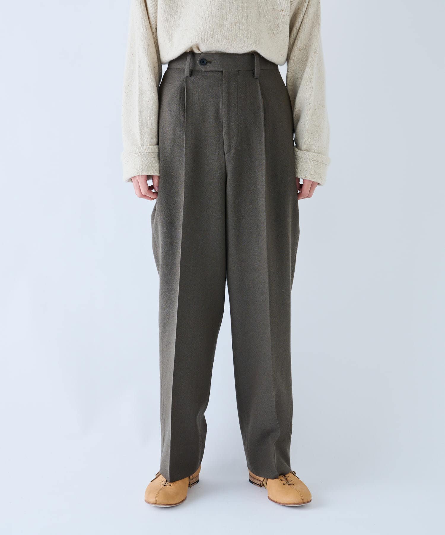 Phlannèl / Twill Wide Taperred Trousers | BLOOM&BRANCH(ブルーム 