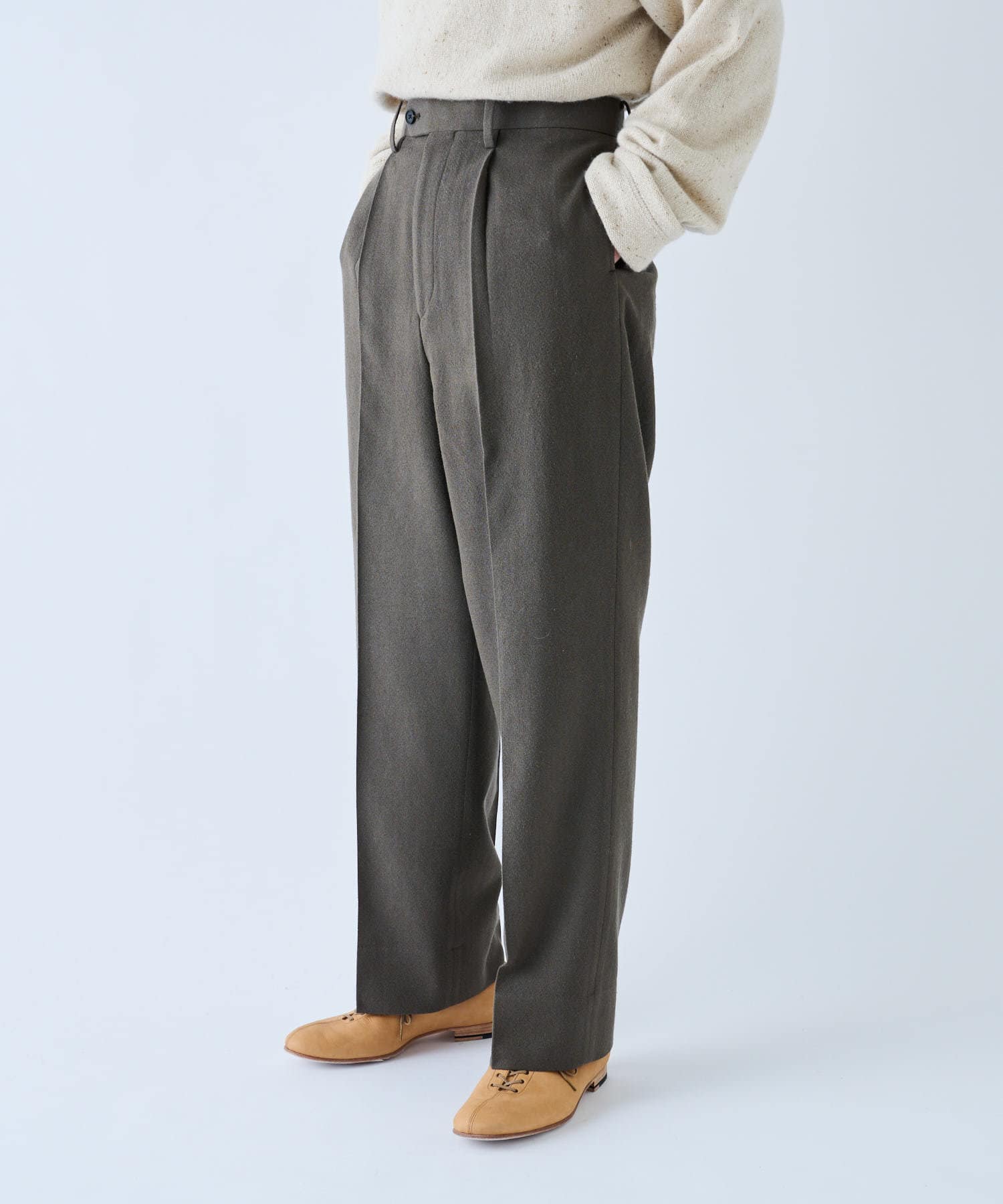 Phlannèl / Twill Wide Taperred Trousers | BLOOM&BRANCH(ブルーム