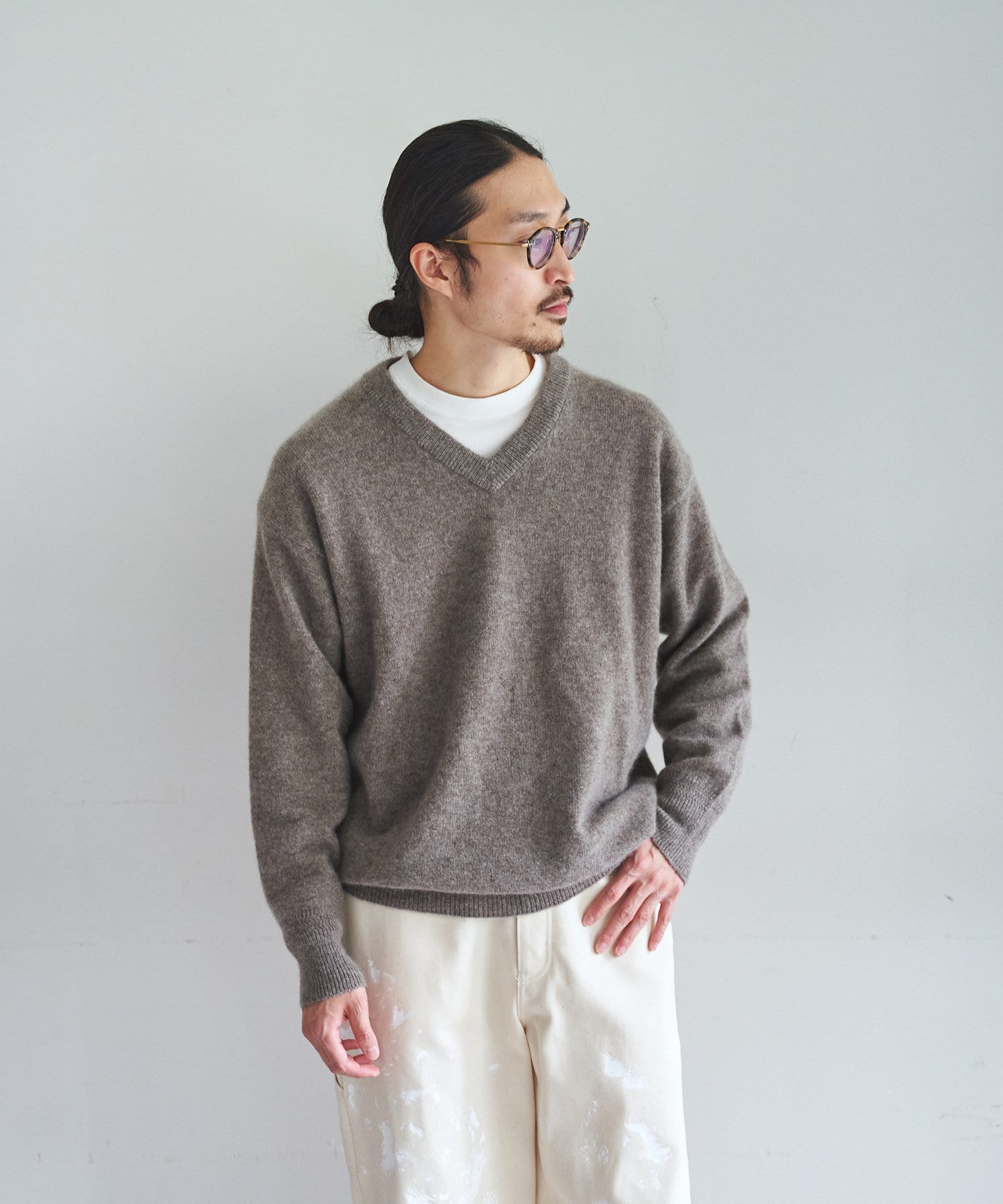 PHLANNEL SOL WOOL YAK V-NECK KNIT 3 M - ニット/セーター