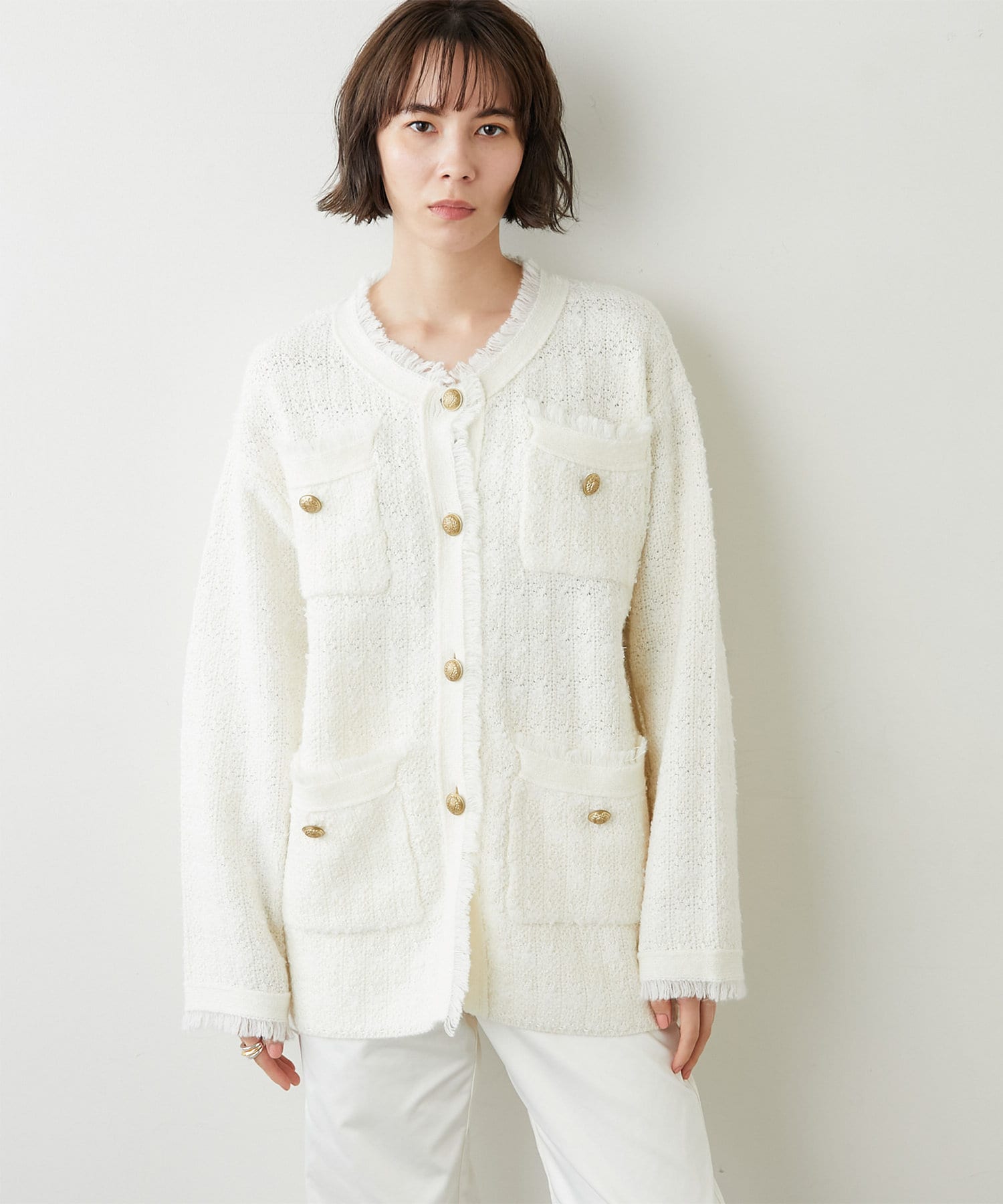 【ADAWAS/アダワス】 KNIT TWEED ジャケットドゥーズィエムクラス