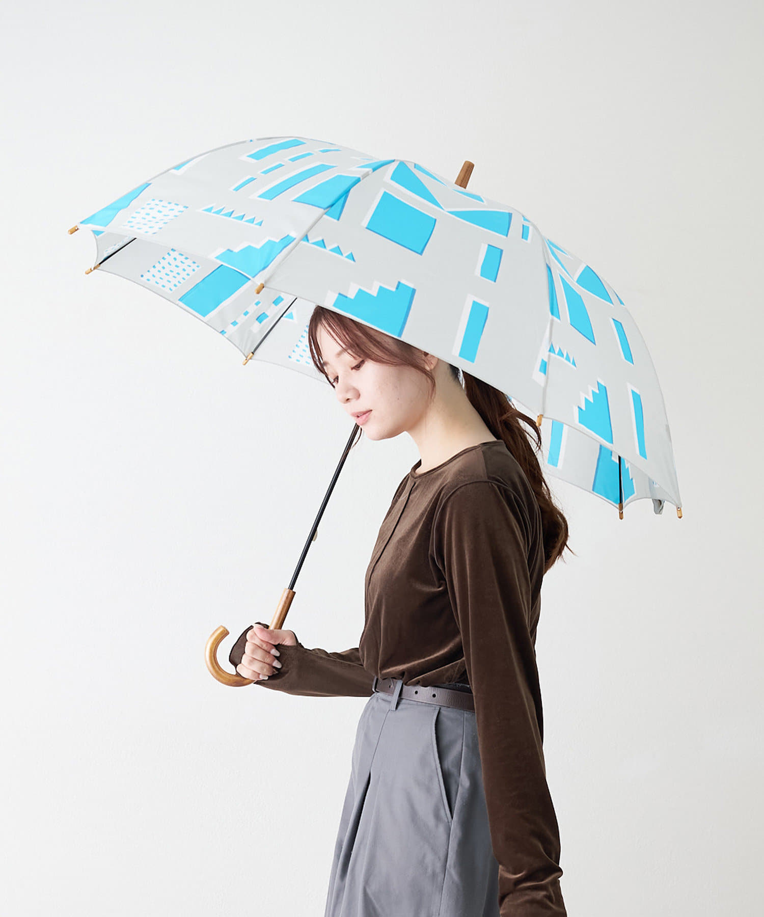 BIRTHDAY BAR(バースデイバー) レディース 【392plusm】UMBRELLA LONG60cm 長傘 スカイブルー