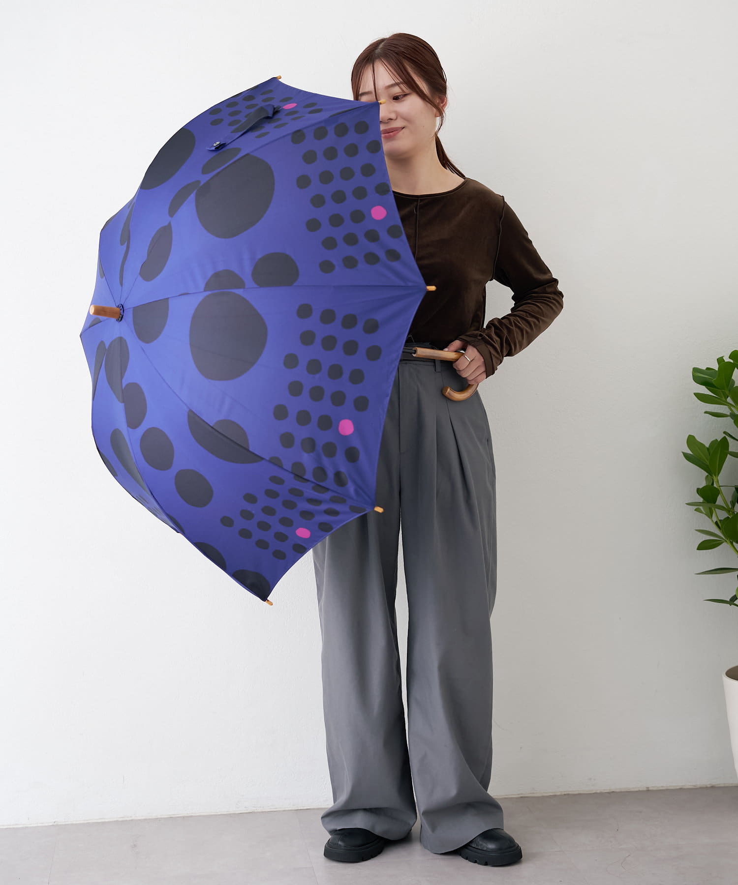 BIRTHDAY BAR(バースデイバー) レディース 【392plusm】UMBRELLA LONG60cm 長傘 ネイビー