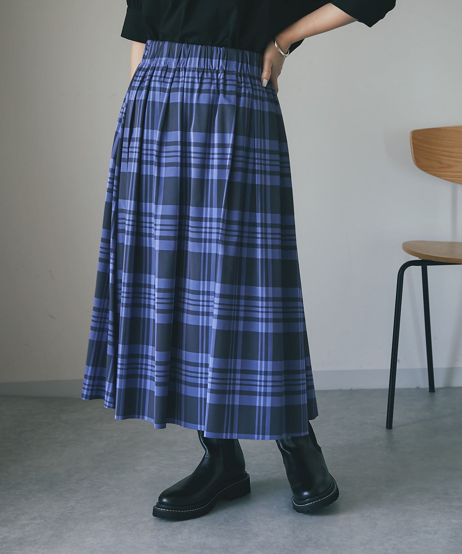 un dix cors(アンディコール) 【定番人気アイテム】リバーシブルチェックタフタスカート