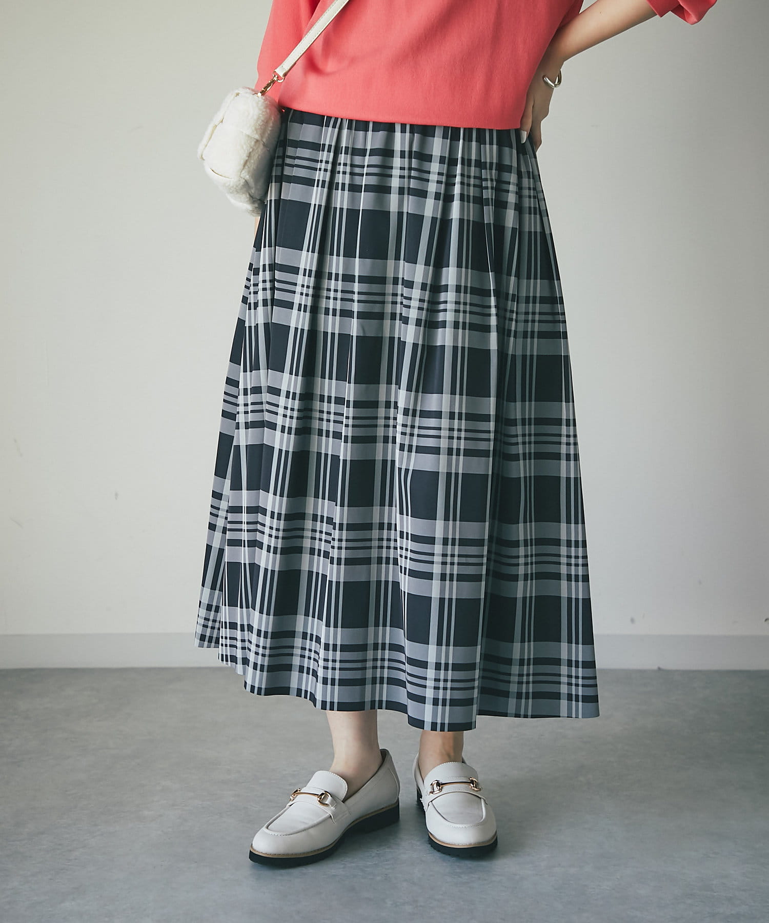 un dix cors(アンディコール) 【定番人気アイテム】リバーシブルチェックタフタスカート