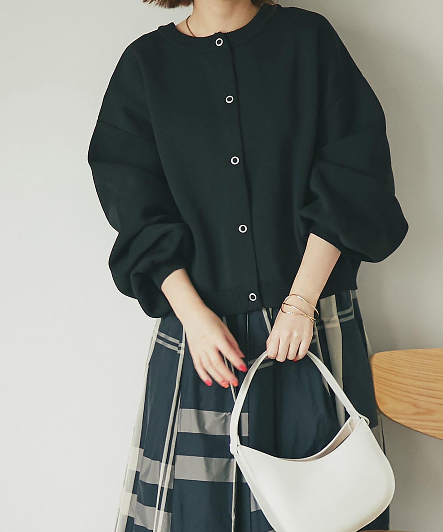 un dix cors(アンディコール) 【トレンド感あふれる】２WAYミラノダンボールニット