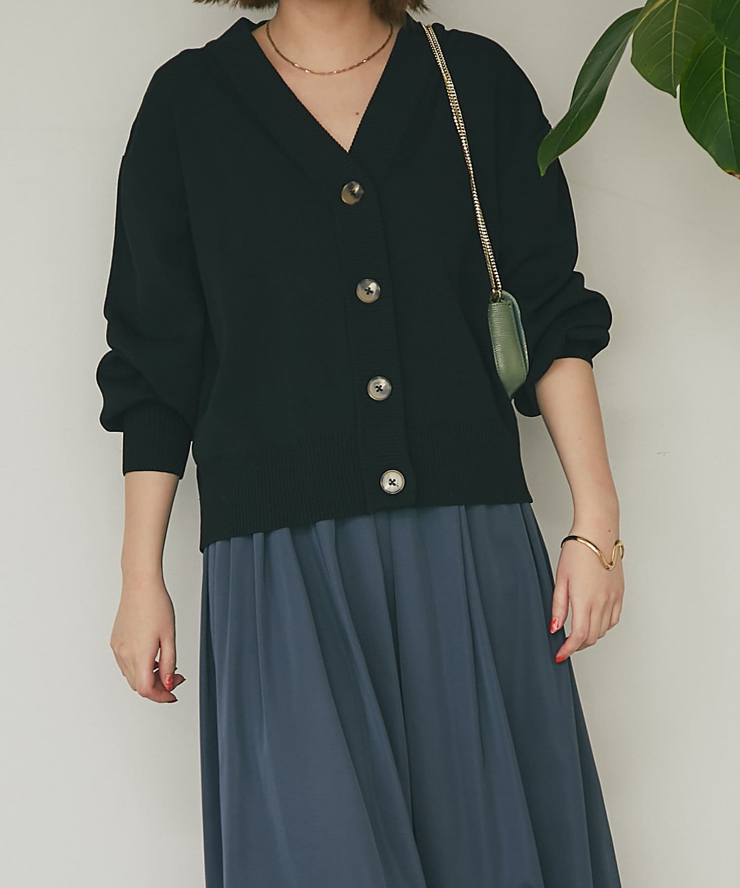 un dix cors(アンディコール) 【軽い羽織り心地】ダンボールニットショートカーディガン